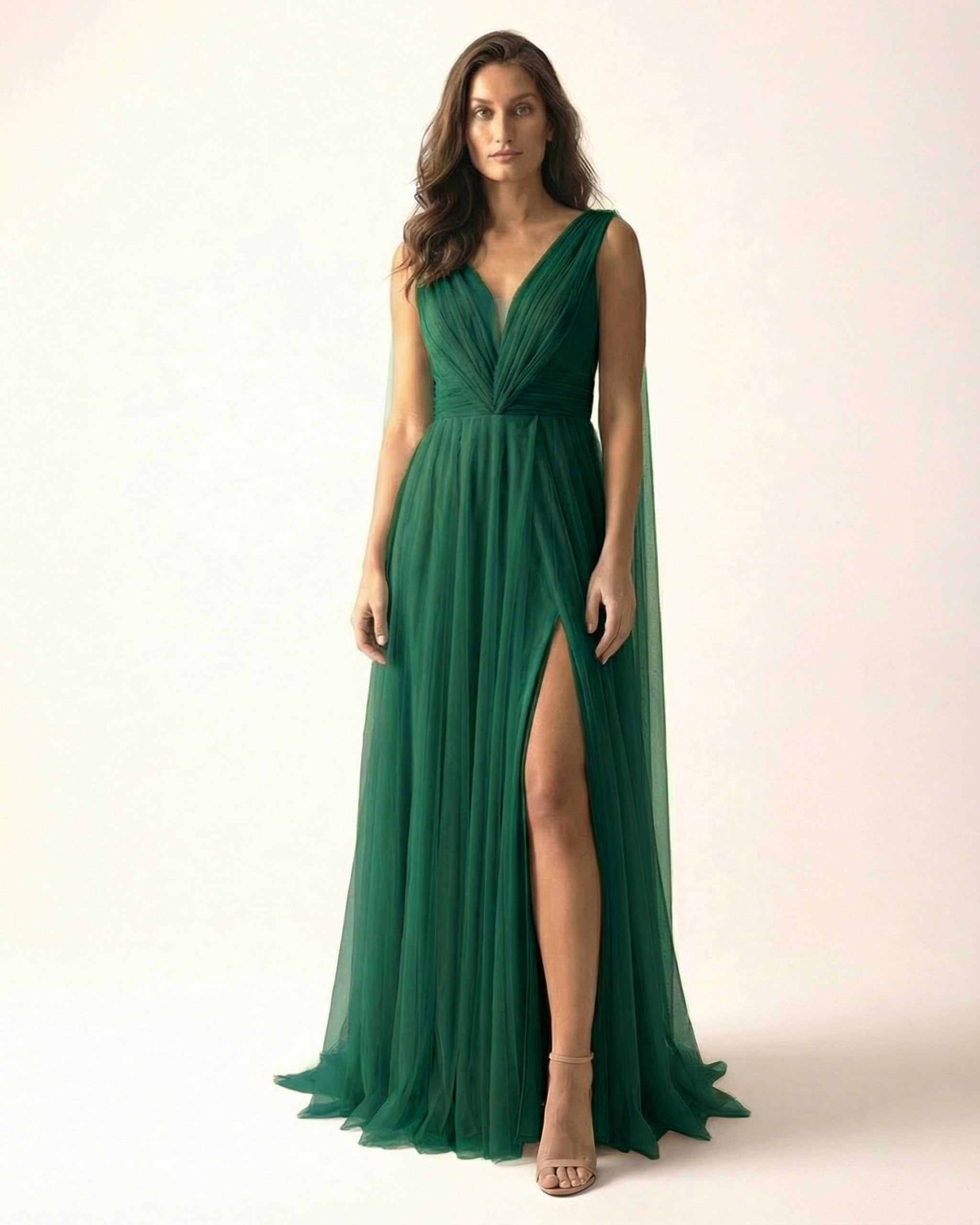 Terracotta Evening Gown Emerald