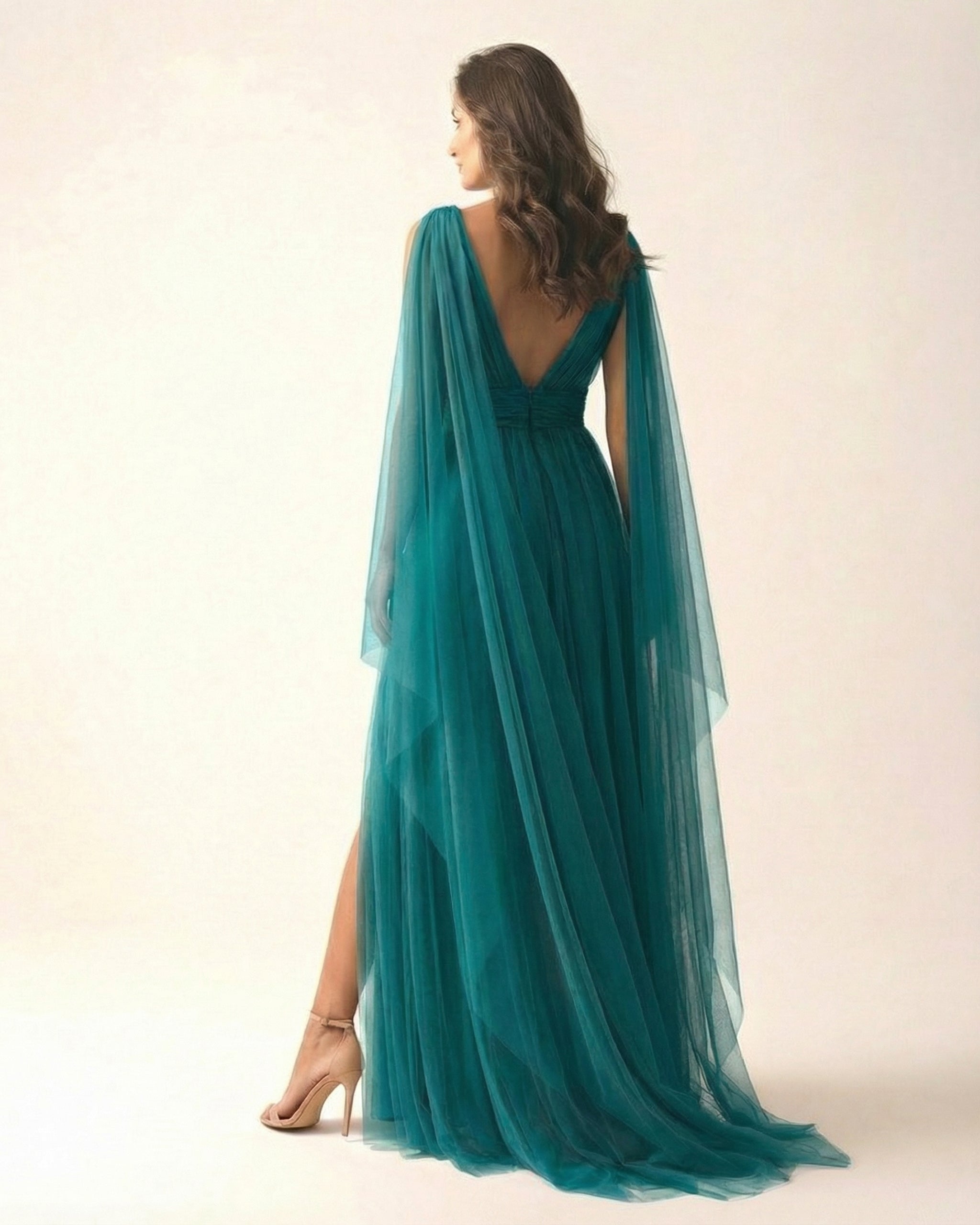 Terracotta Evening Gown Deep Teal