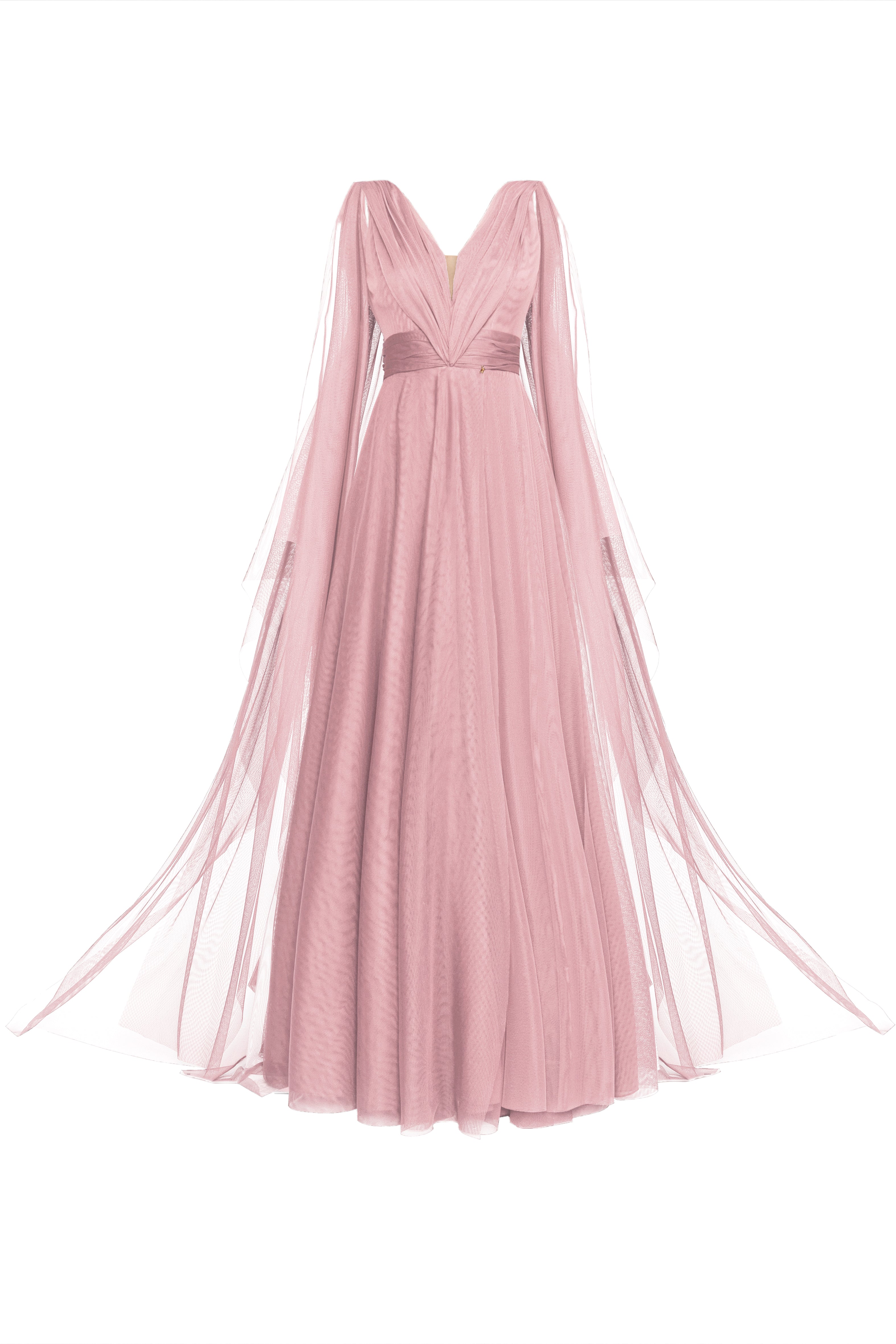 Tulle Terracotta Evening Gown Dusty pink