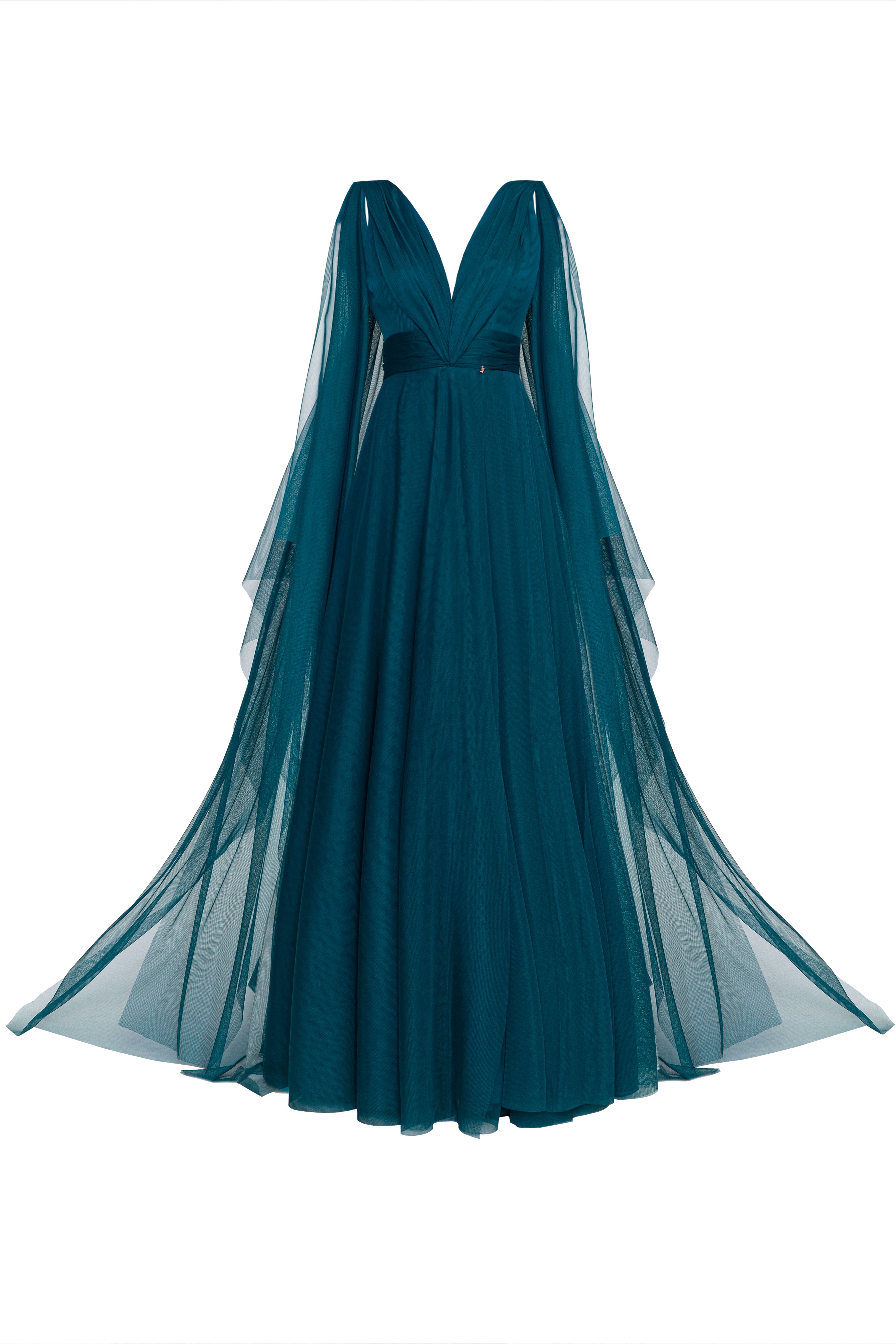 Tulle Terracotta Evening Gown Petrol blue