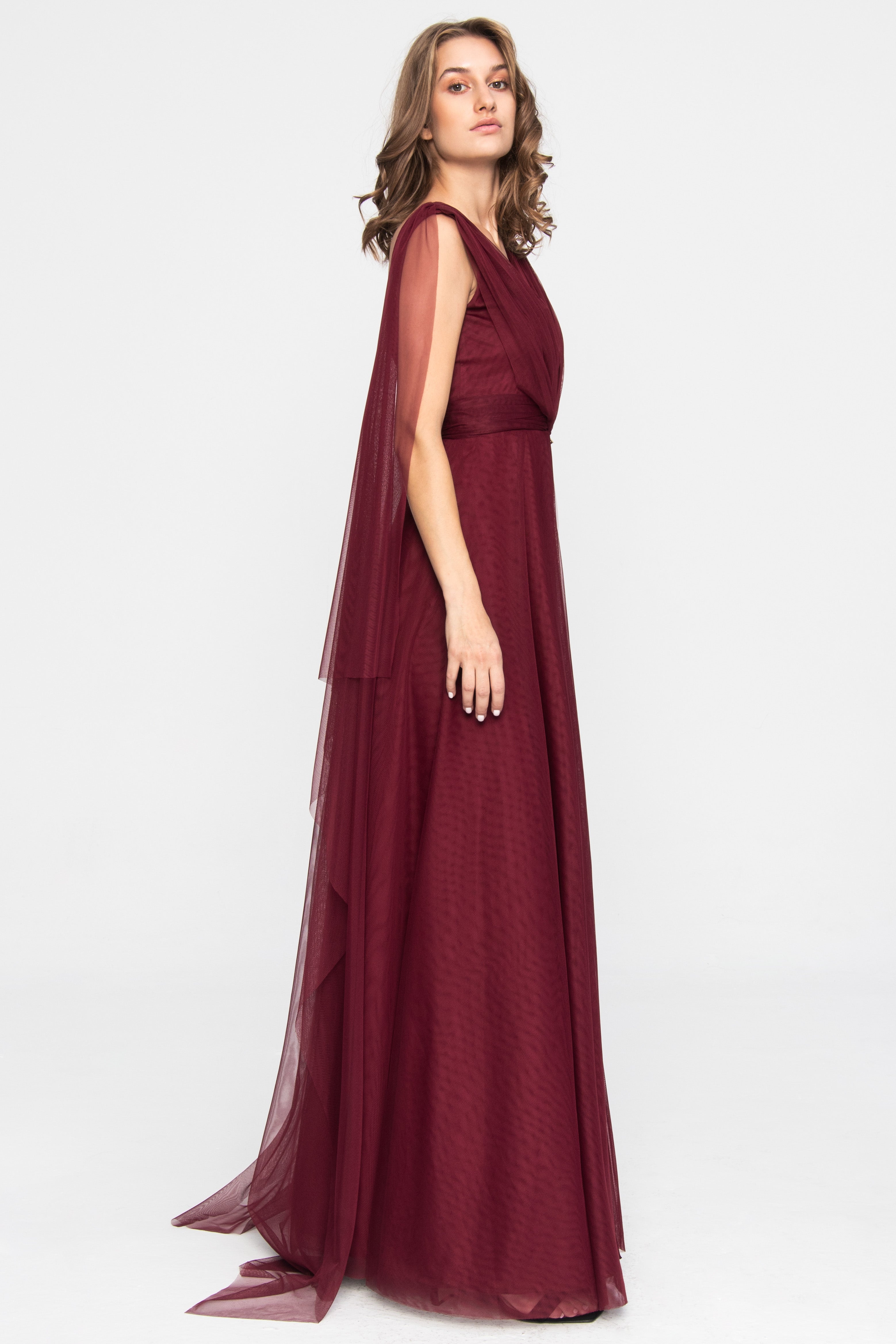 Terracotta Burgundy Tulle Evening Gown_AngelikaJozefczyk_3