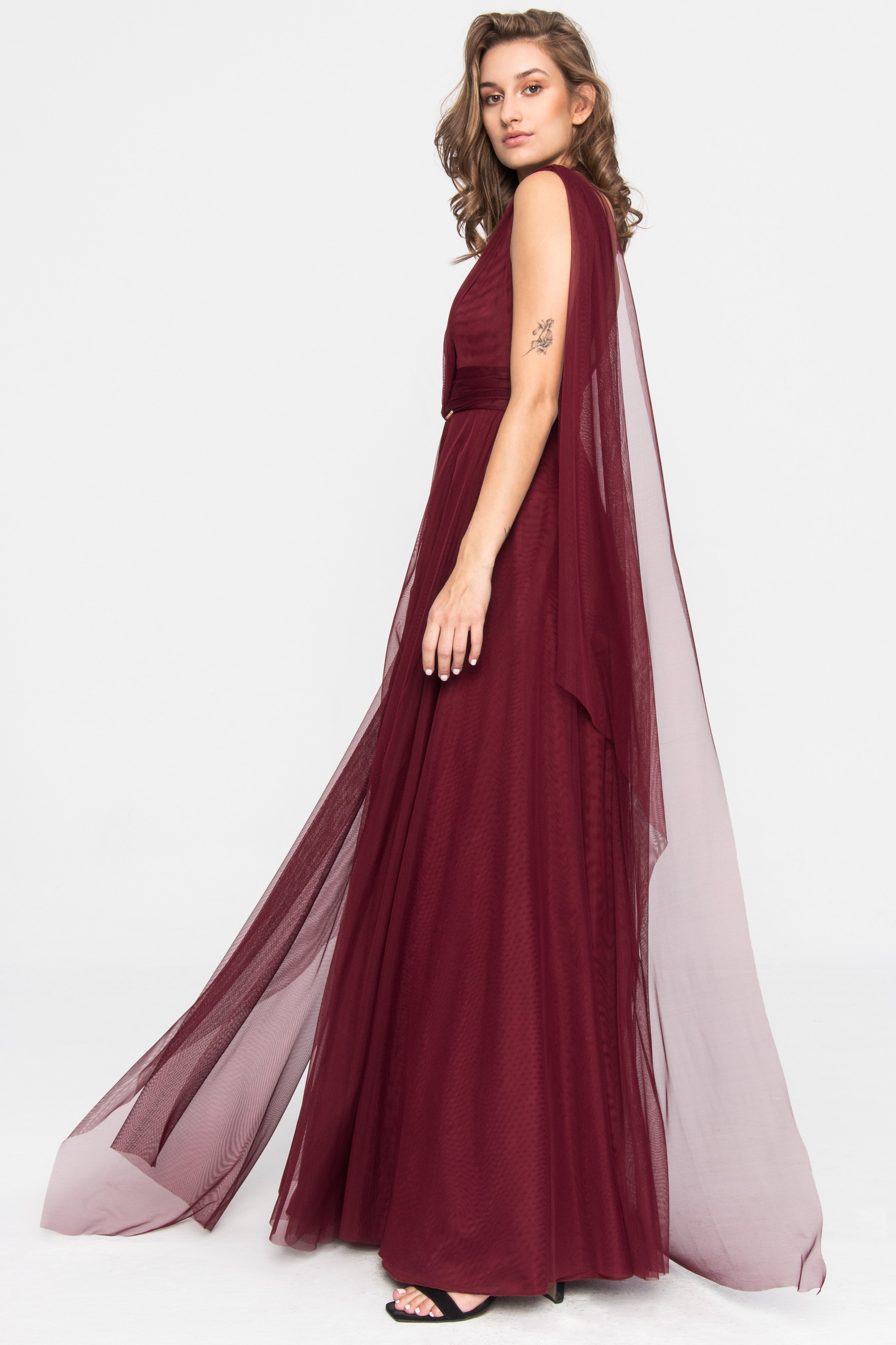 Terracotta Burgundy Tulle Evening Gown_AngelikaJozefczyk_4