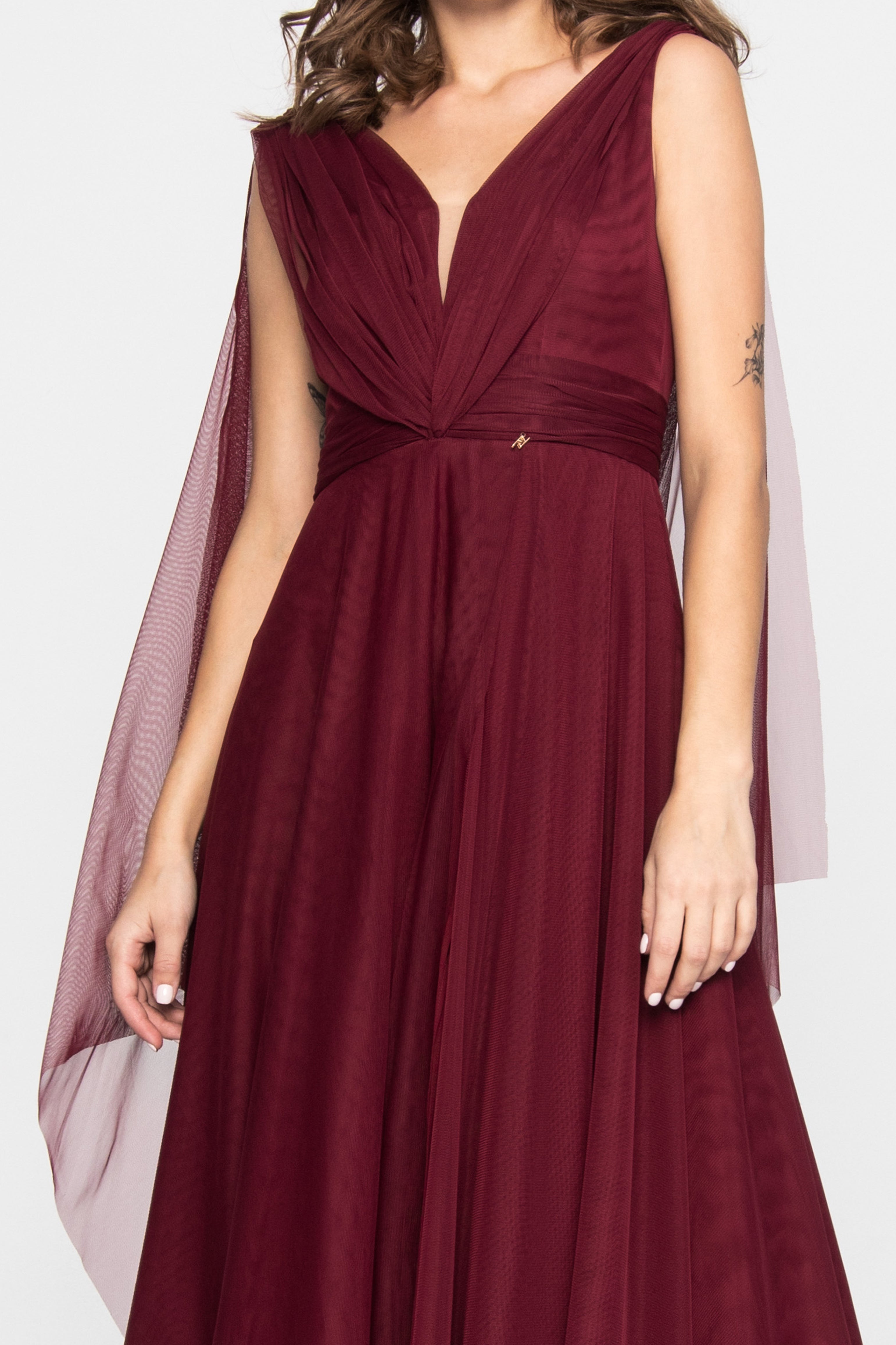 Terracotta Burgundy Tulle Evening Gown_AngelikaJozefczyk_5