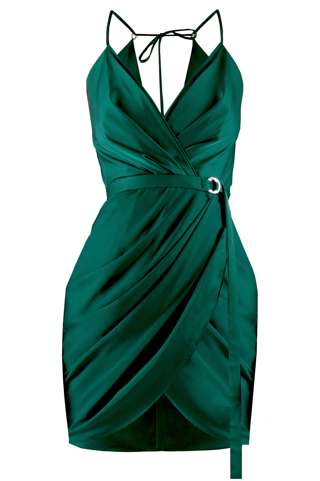 Satin Mini Draped Dress