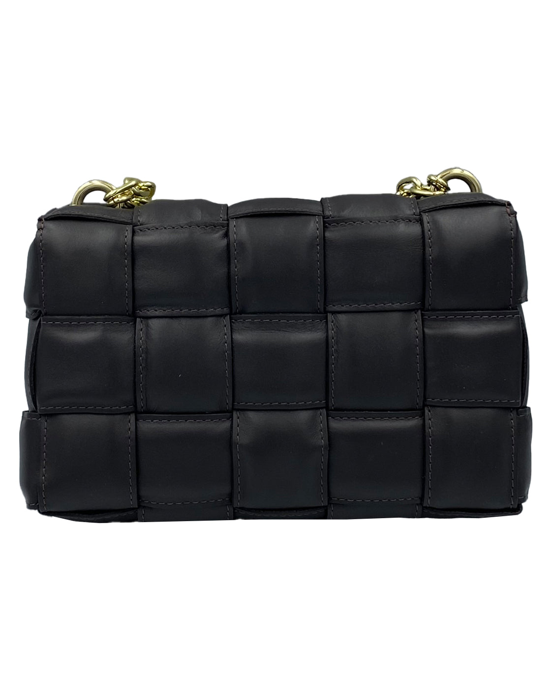 Braided Leather Handbag Black