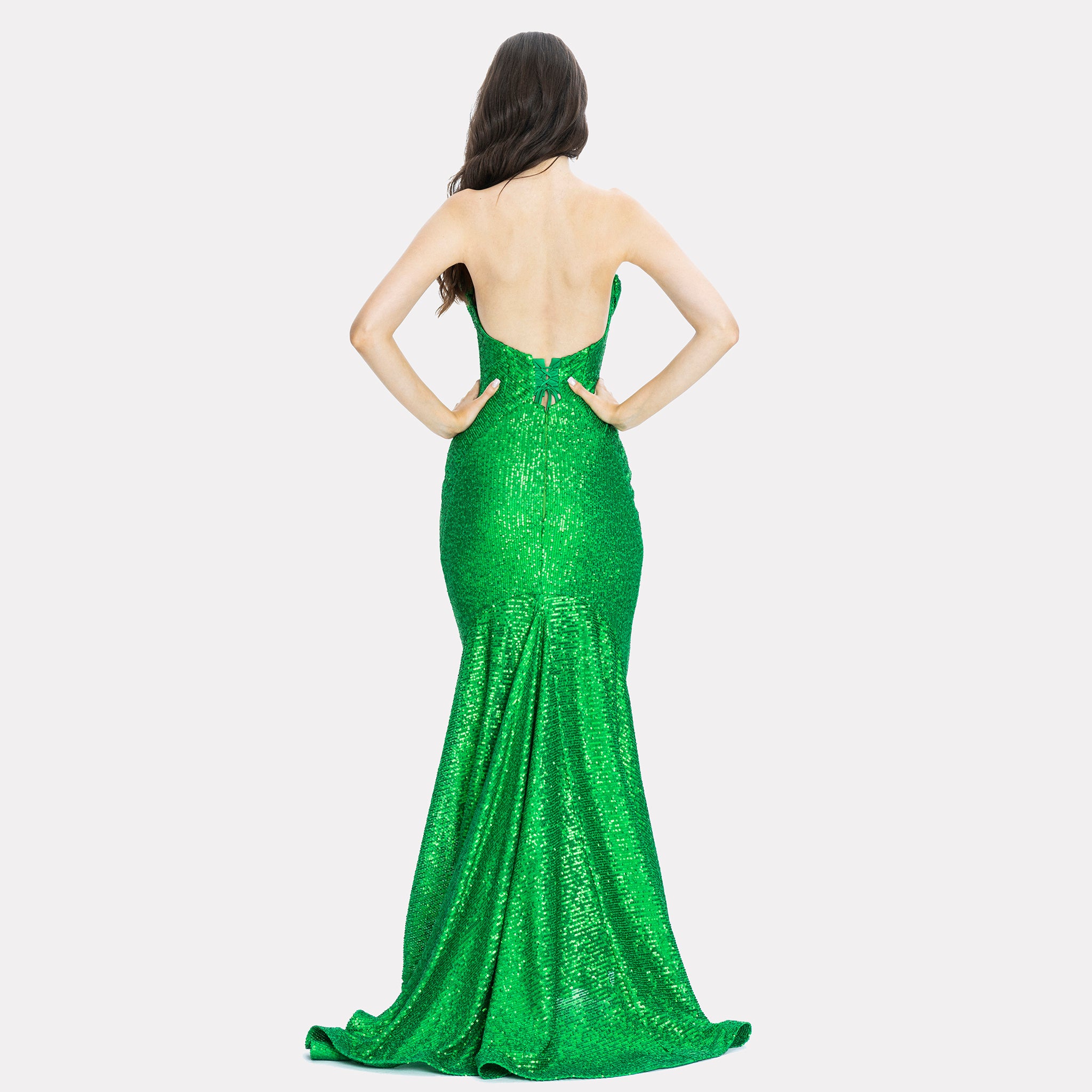 Alaya Green Sequin Evening Dress Gown Angelika Jozefczyk 5