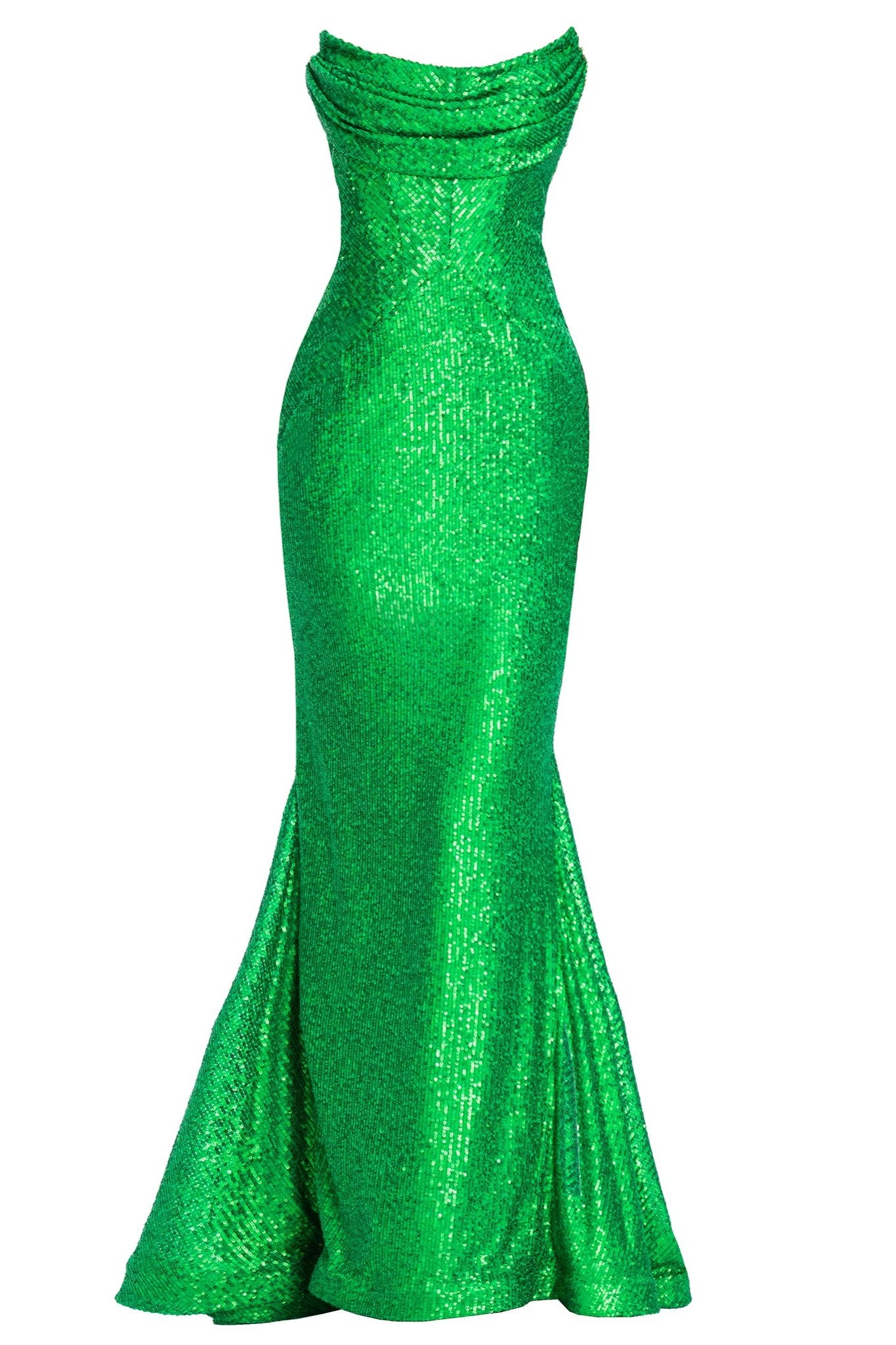 Alaya Green Sequin Evening Dress Gown Angelika Jozefczyk packscoot