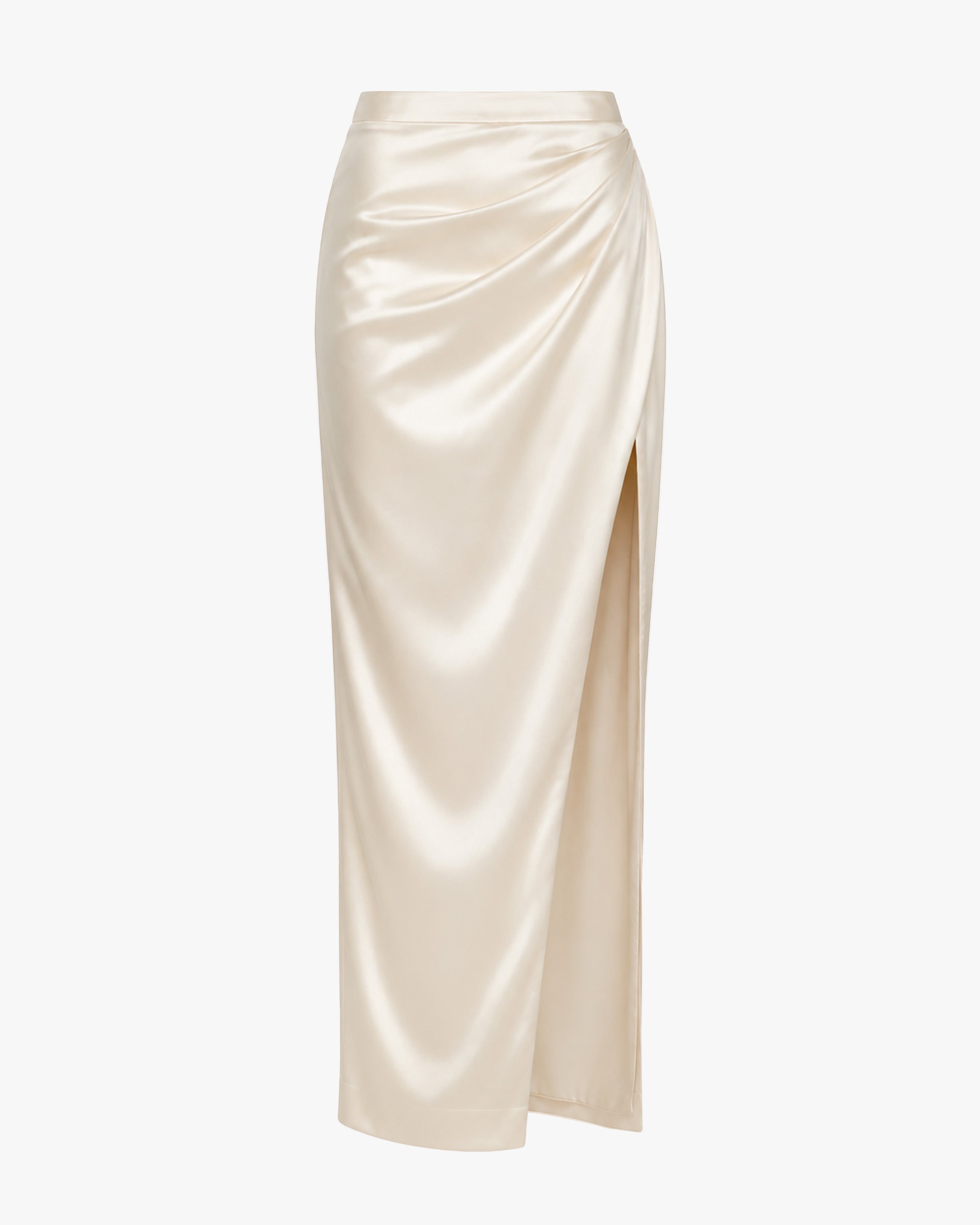 Athena Satin Skirt Beige