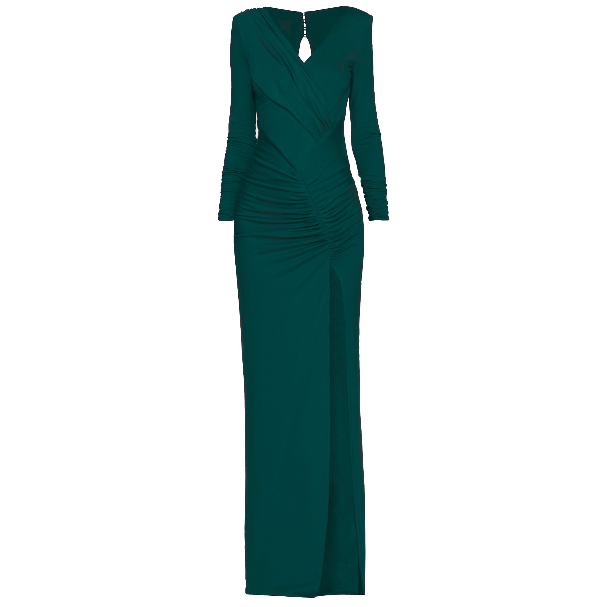 Knitted Draped Maxi Dress Aurora Emerald Green