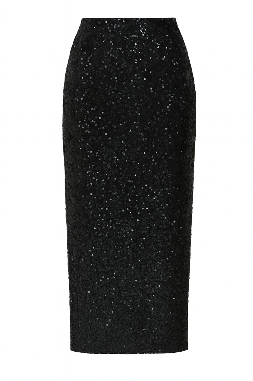 Sequin pencil skirt Black Stardust