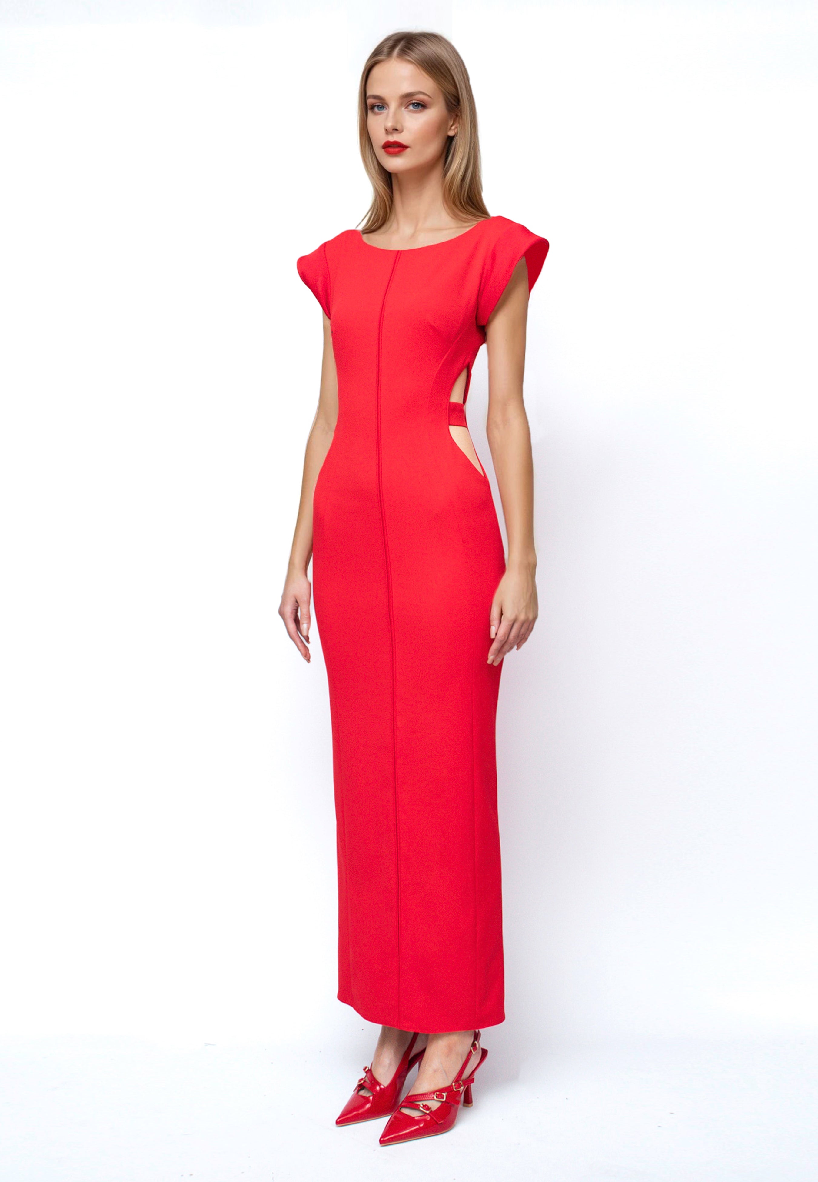 Red Cocktail Dress with Cut-Outs – Glam Witch Collection