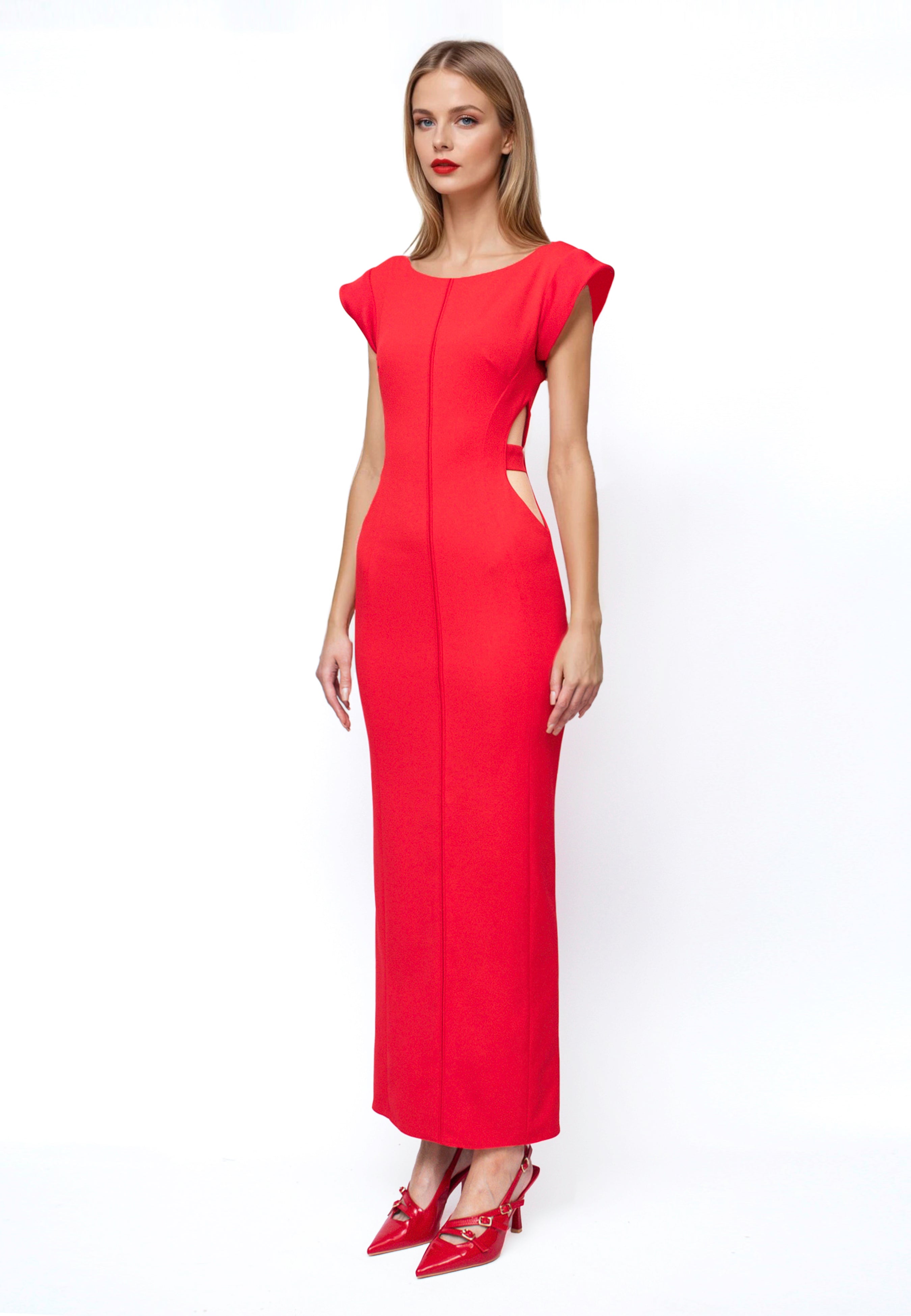 Red Cocktail Dress with Cut-Outs – Glam Witch Collection