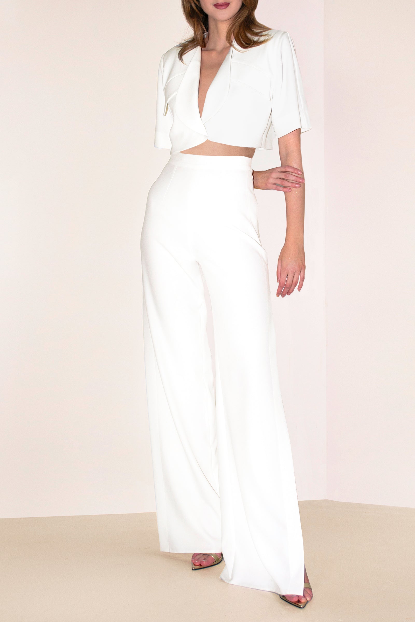 Corfu Trousers with Side Slits Ecru Angelika Jozefczyk 5