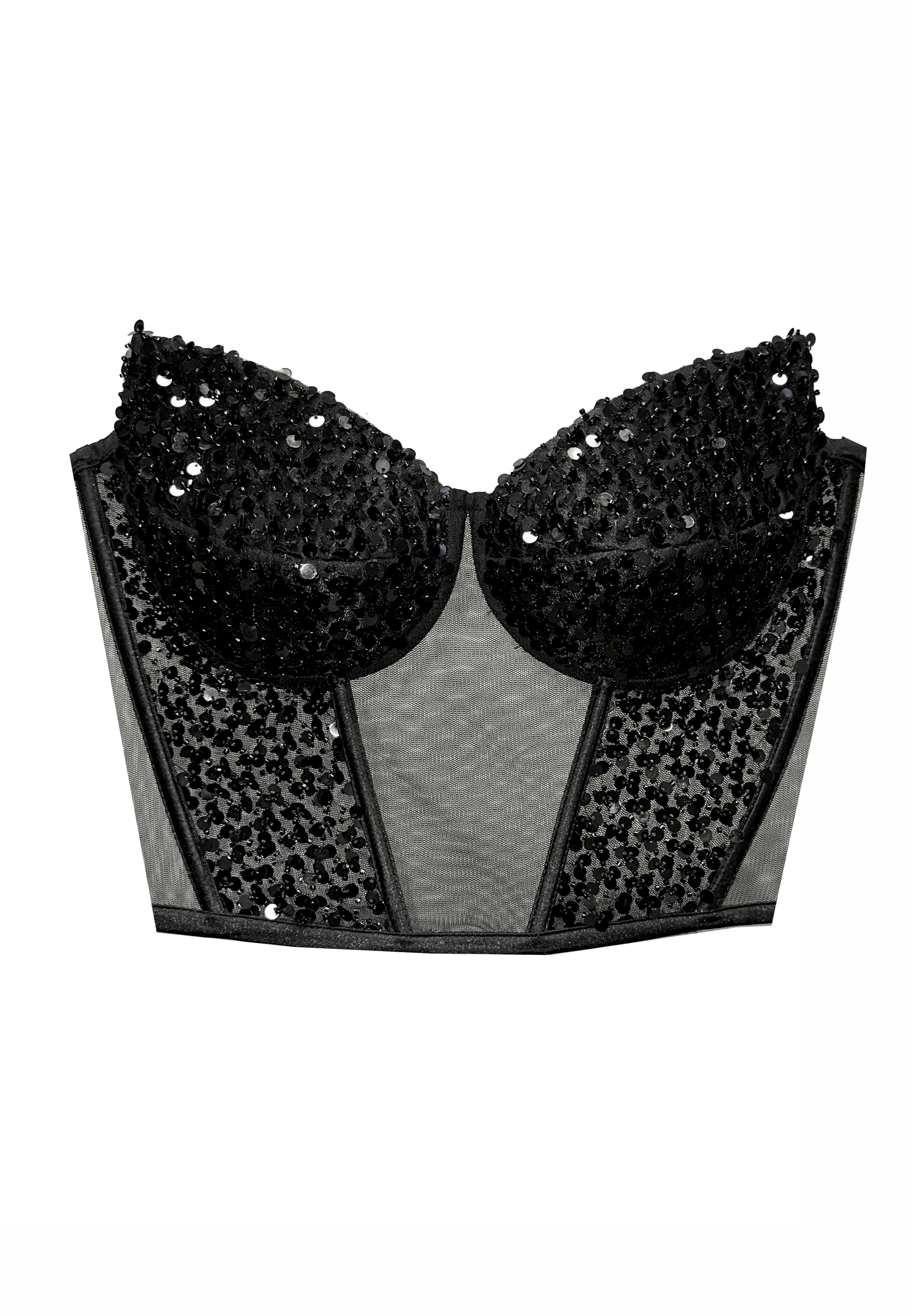 Midnight Embellished Corset Top Black