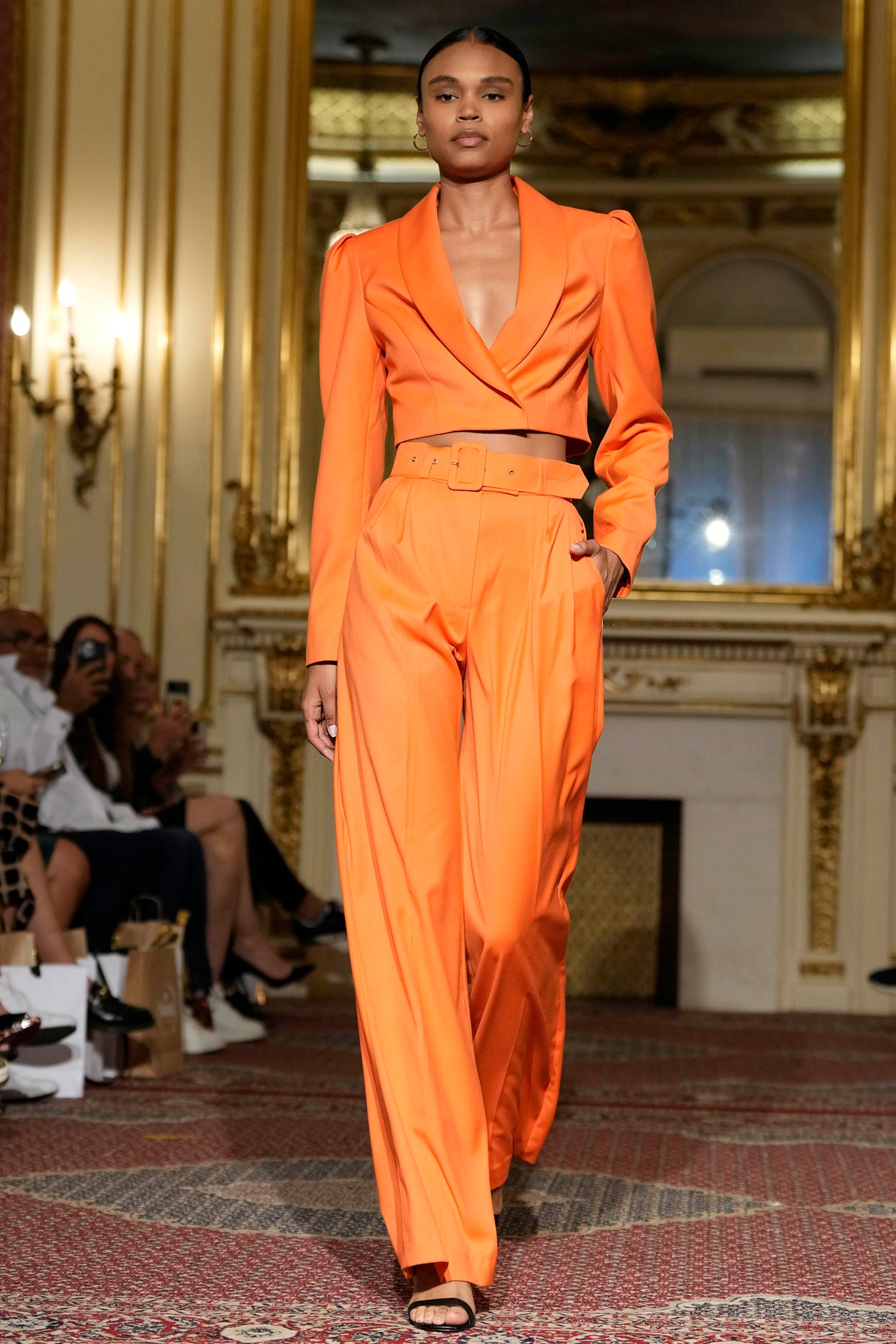 Sanremo High-rise Wide-leg Suit Pants Orange