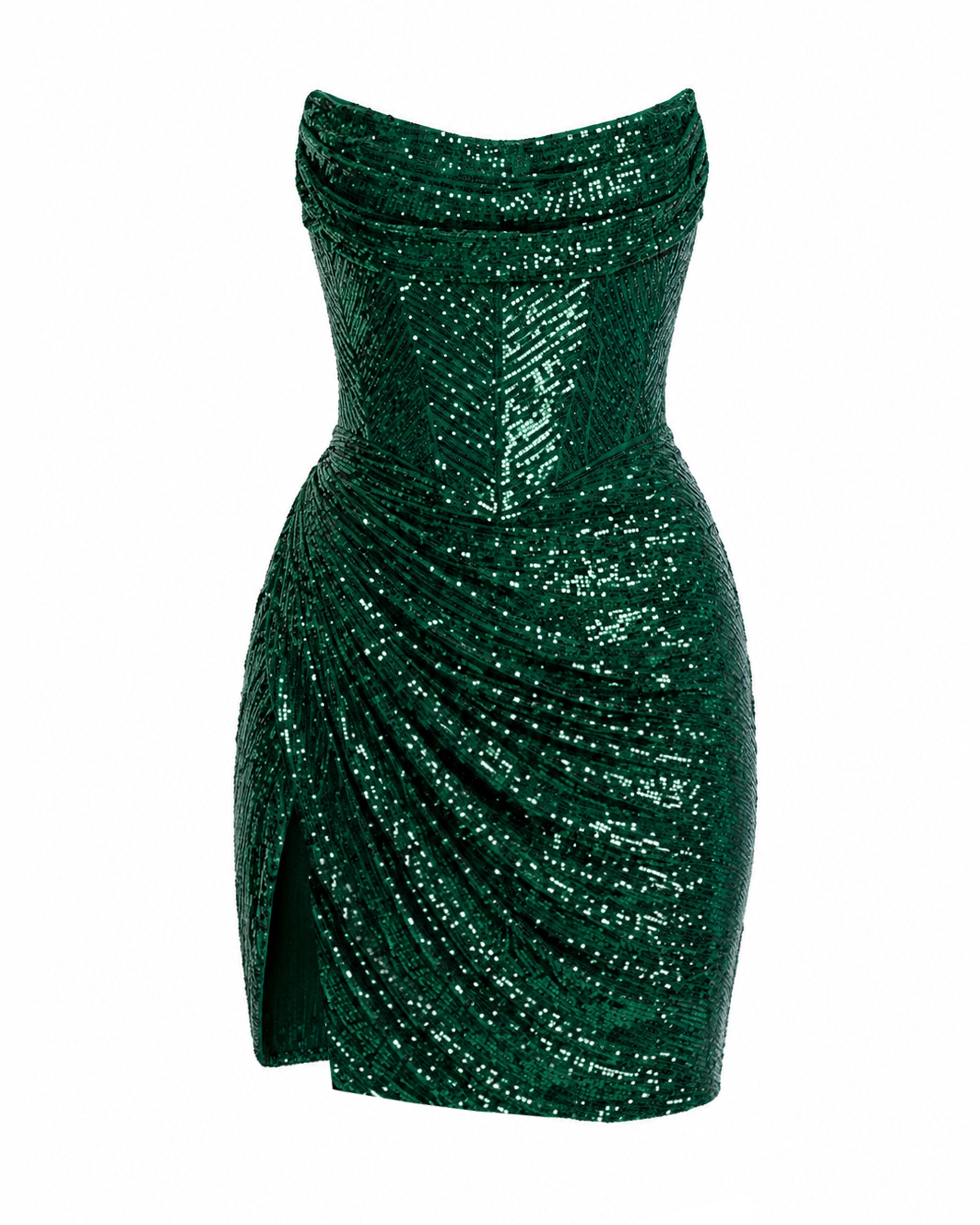 Delia Sequin Mini Dess Emerald Green