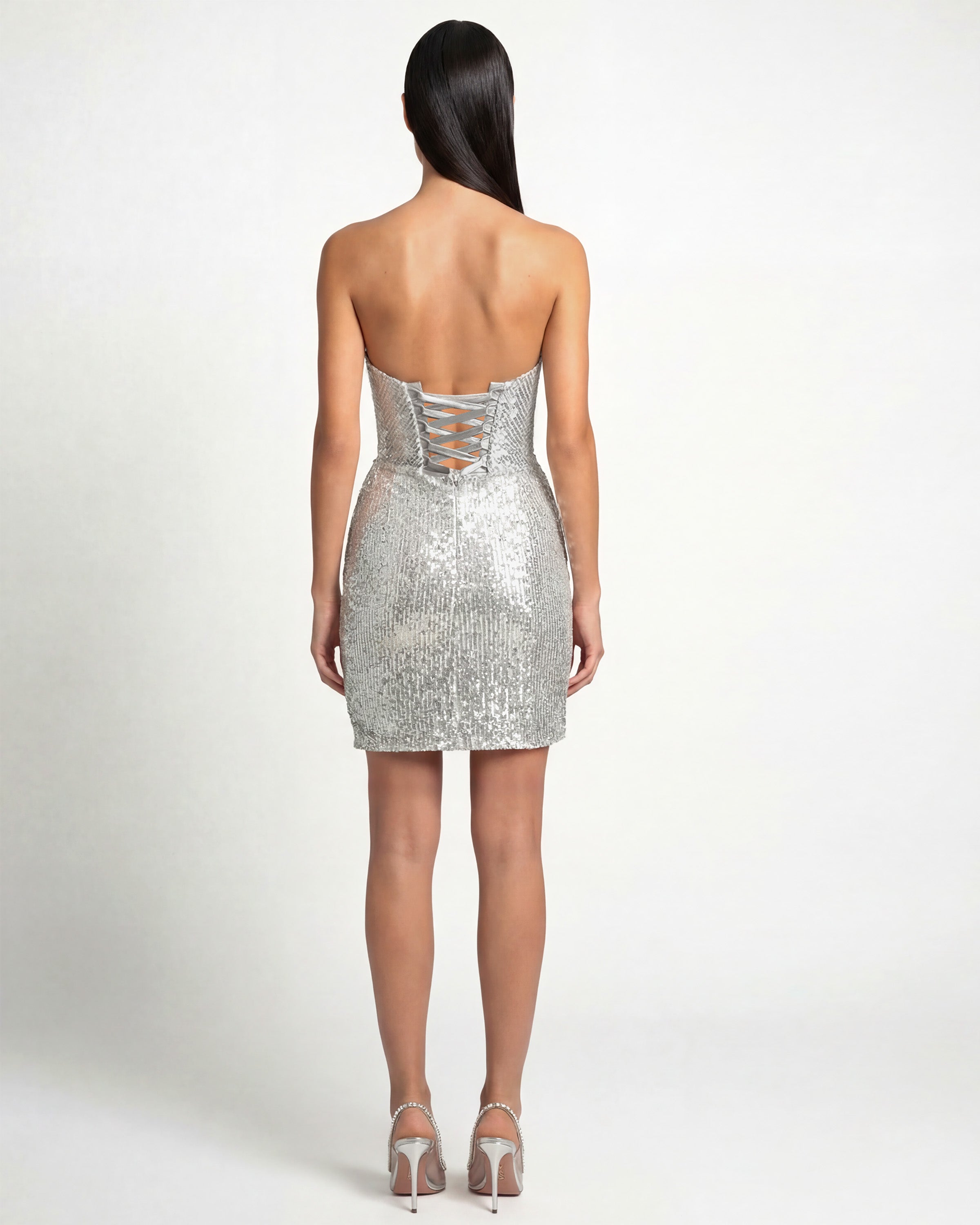 Delia Sequin Mini Dess Silver
