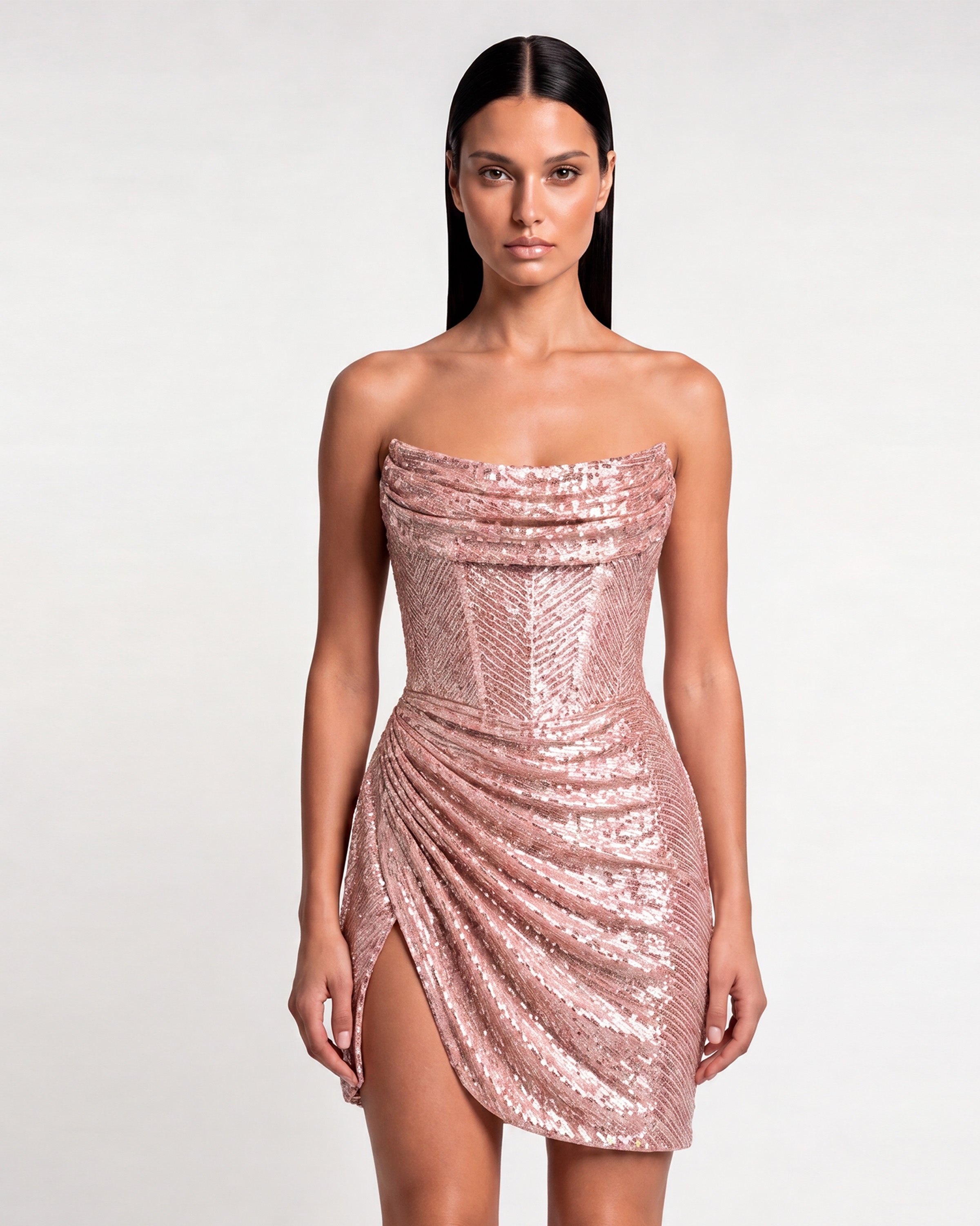 Delia Sequin Mini Dess Dusty Pink
