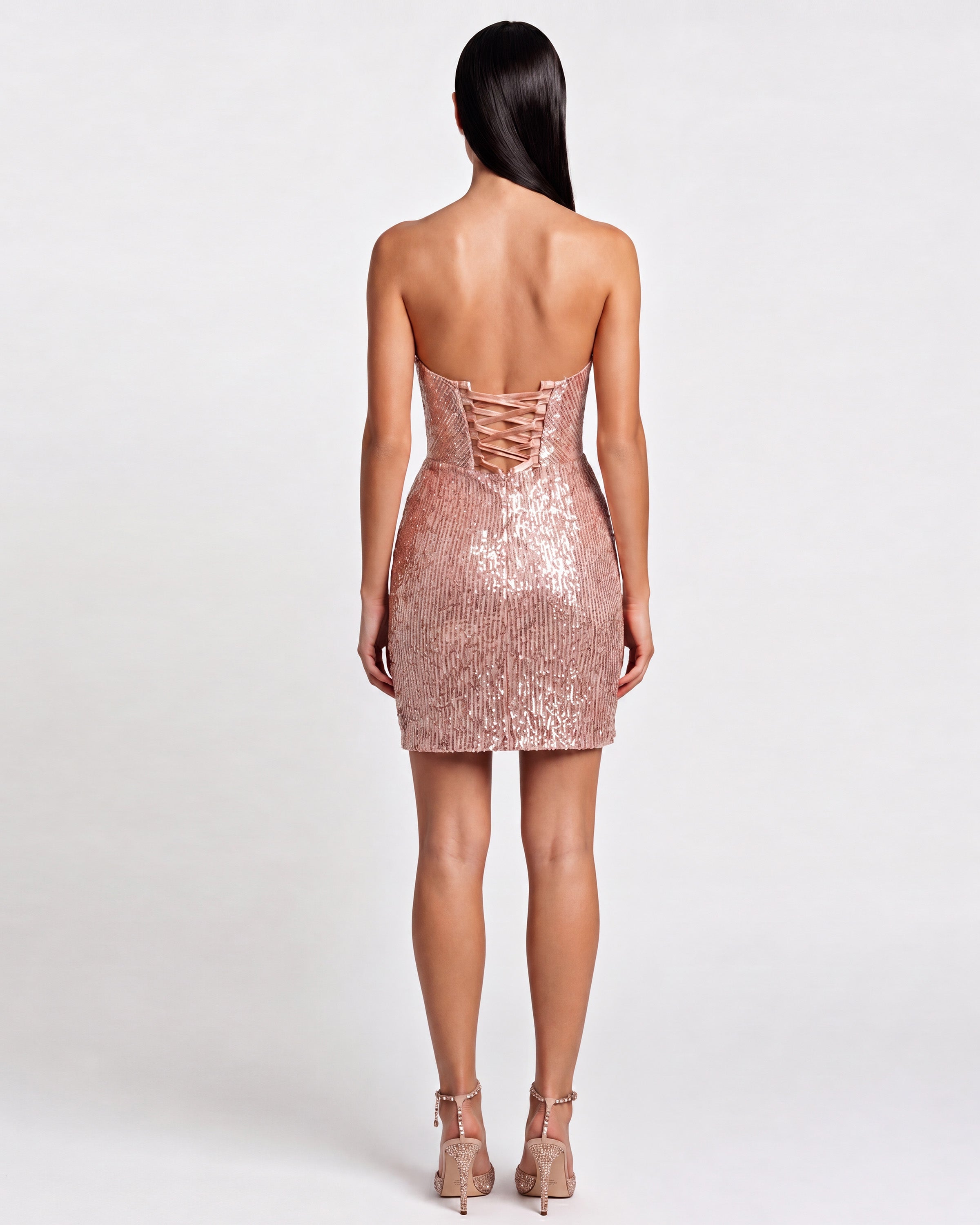 Delia Sequin Mini Dess Dusty Pink