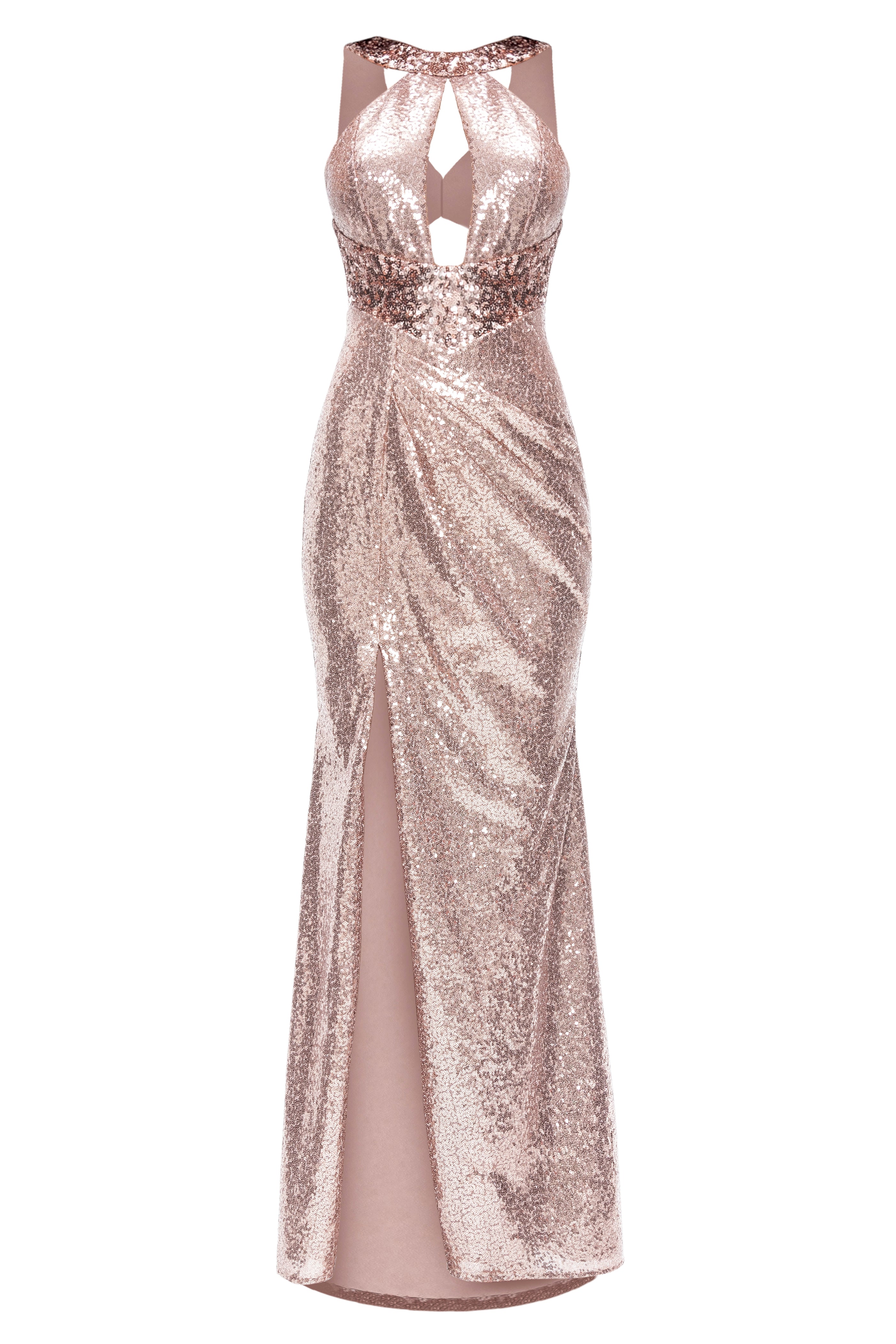 Suknia wieczorowa Casadei w kolorze szampańskiego różu