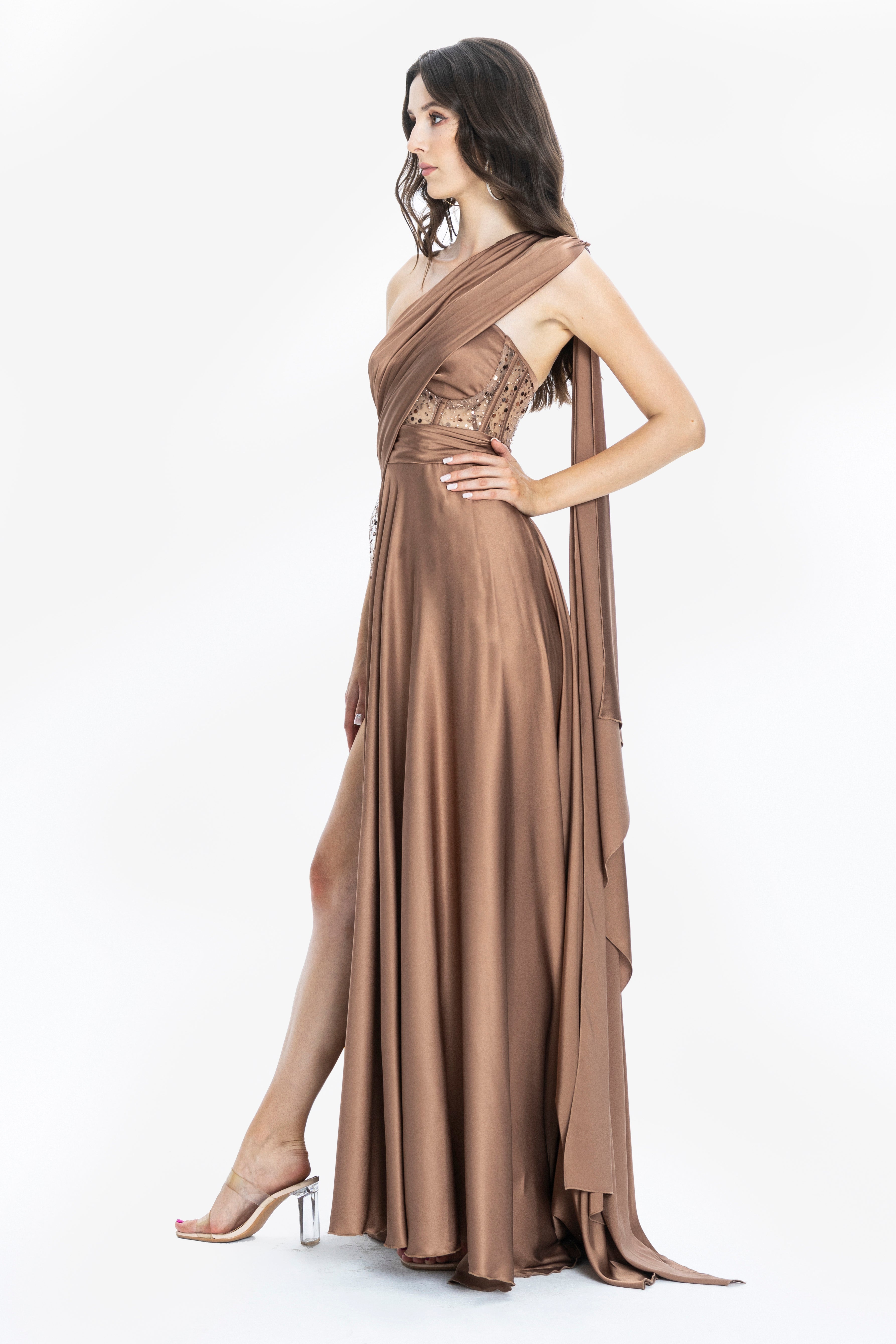 Fabia Evening Gown Brown Angelika Jozefczyk 3