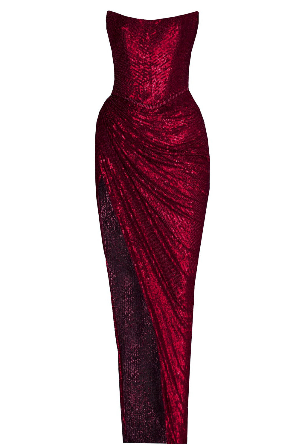 Gaia Burgundy evening gown Angelika Jozefczyk packshoot