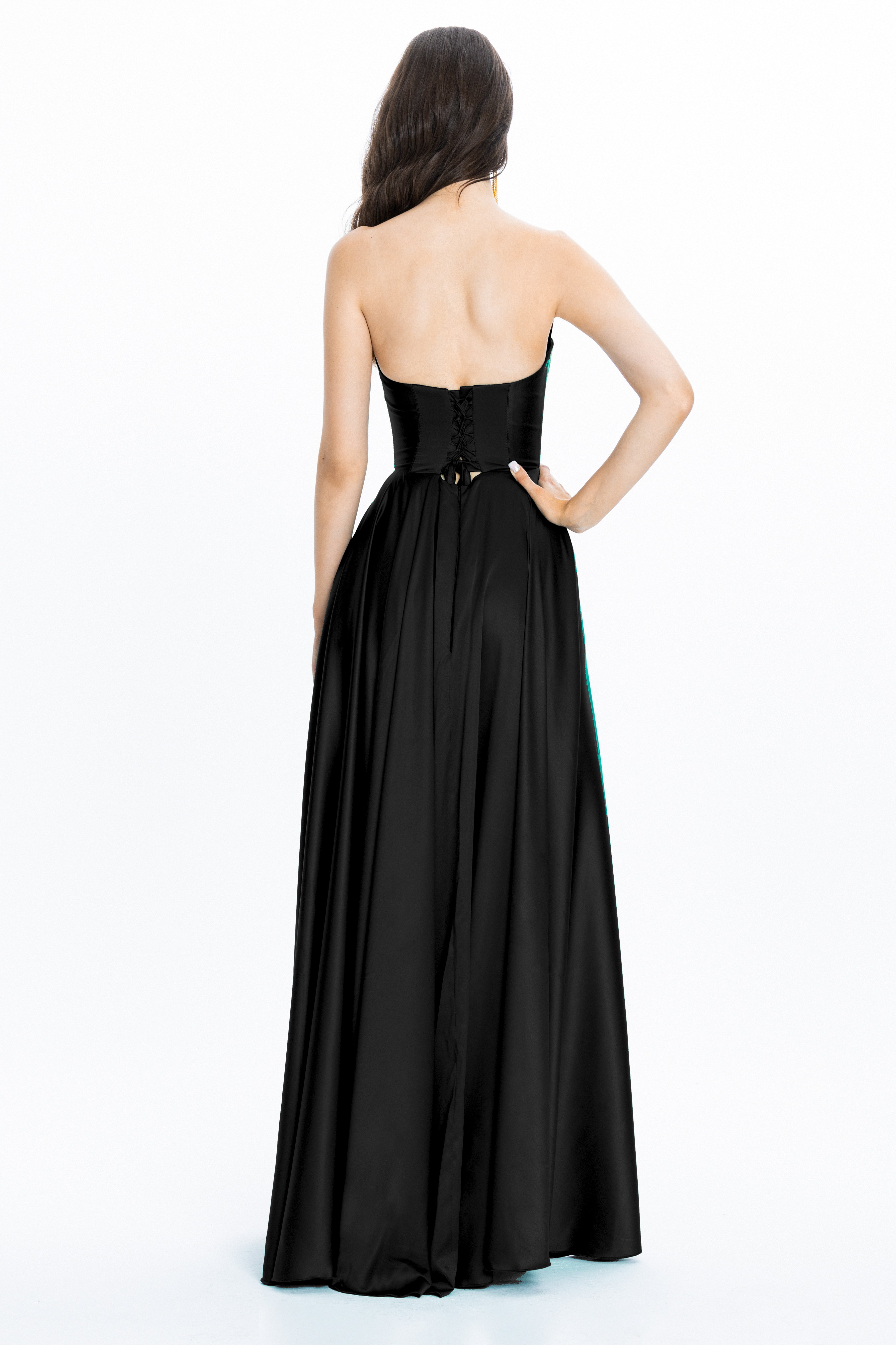 Satin Evening Gown Viena Black