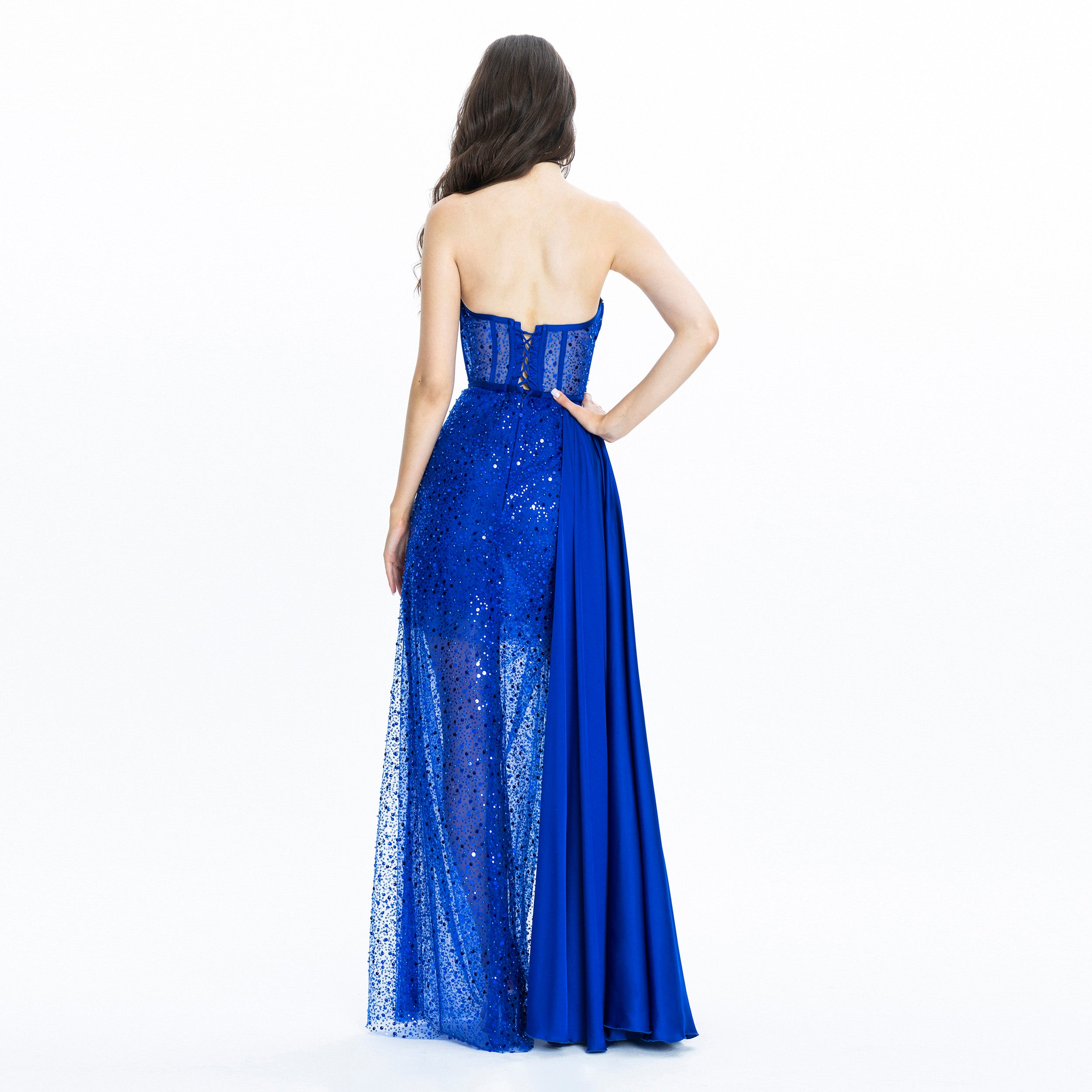 Stella Corset Evening Gown Blue