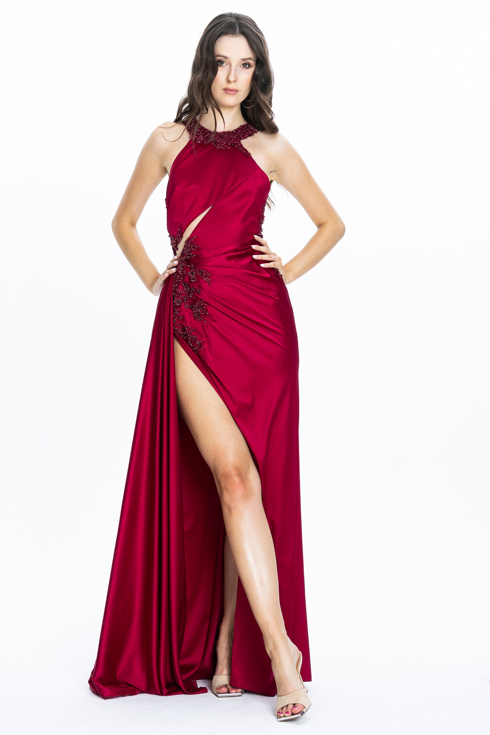 Brenda Evening Gown Burgundy