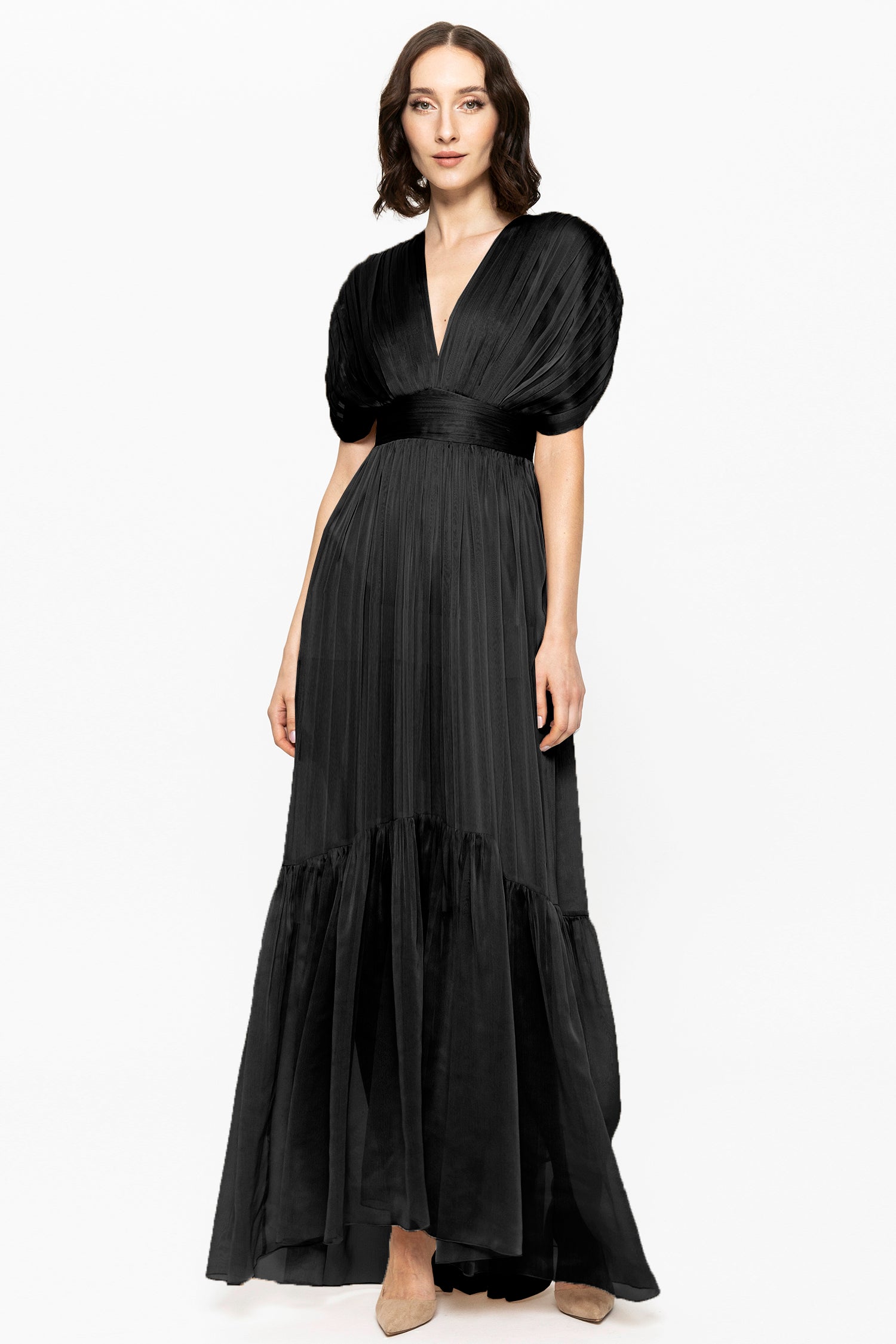 Lerena Chiffon Evening Gown Black