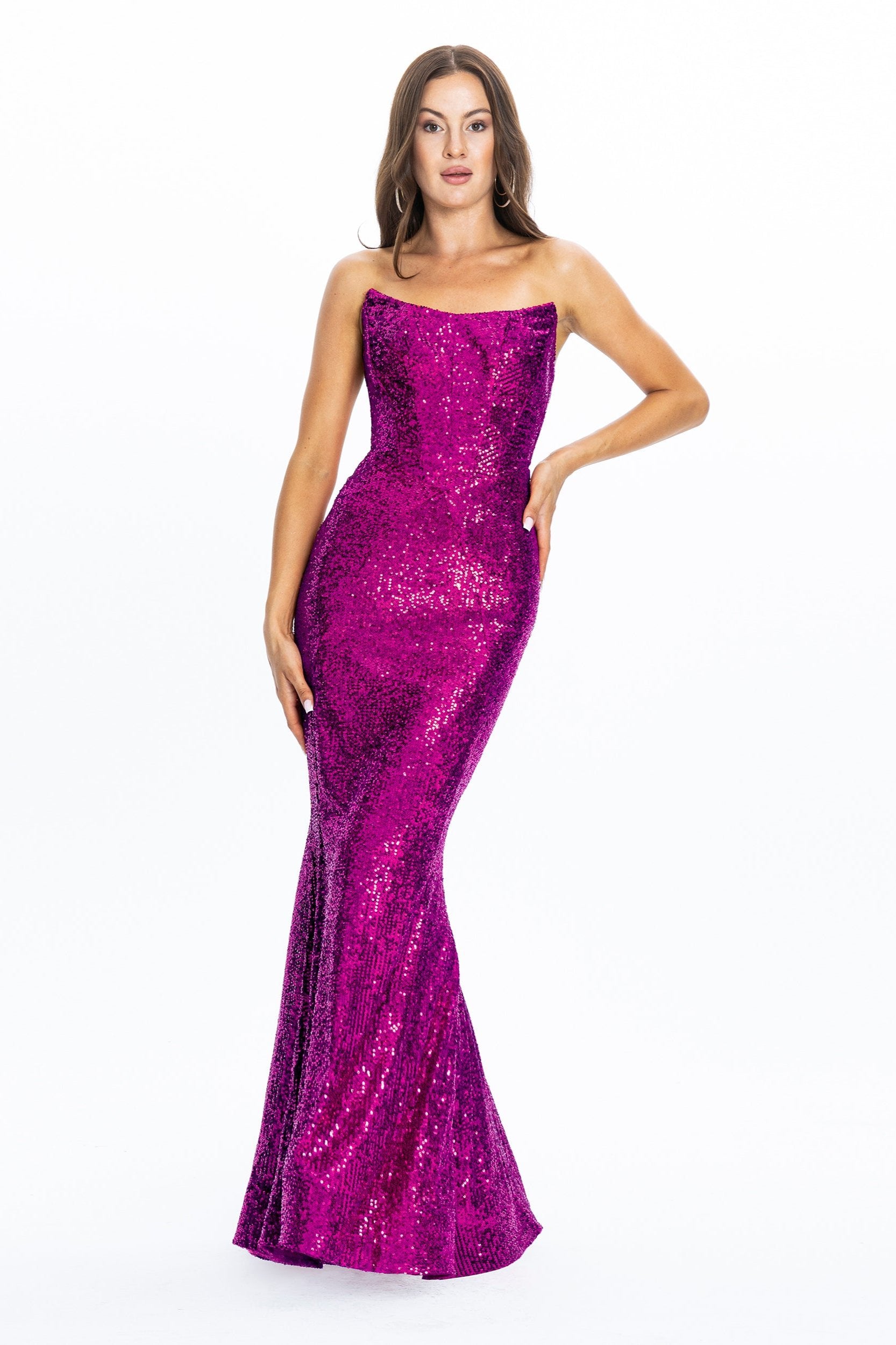 Merlin Evening Gown Fuchsia