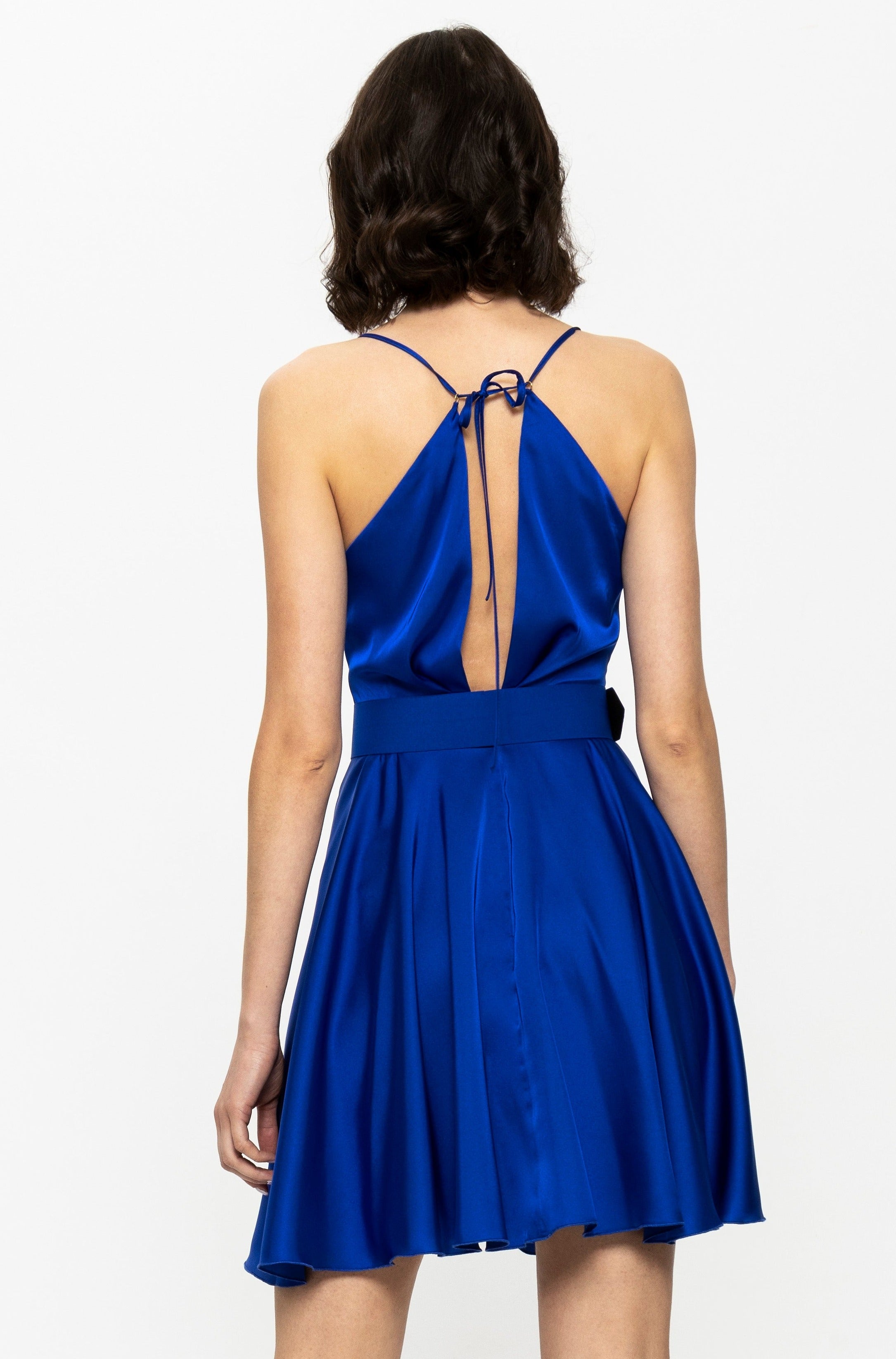 Mini Satin Dress Blue