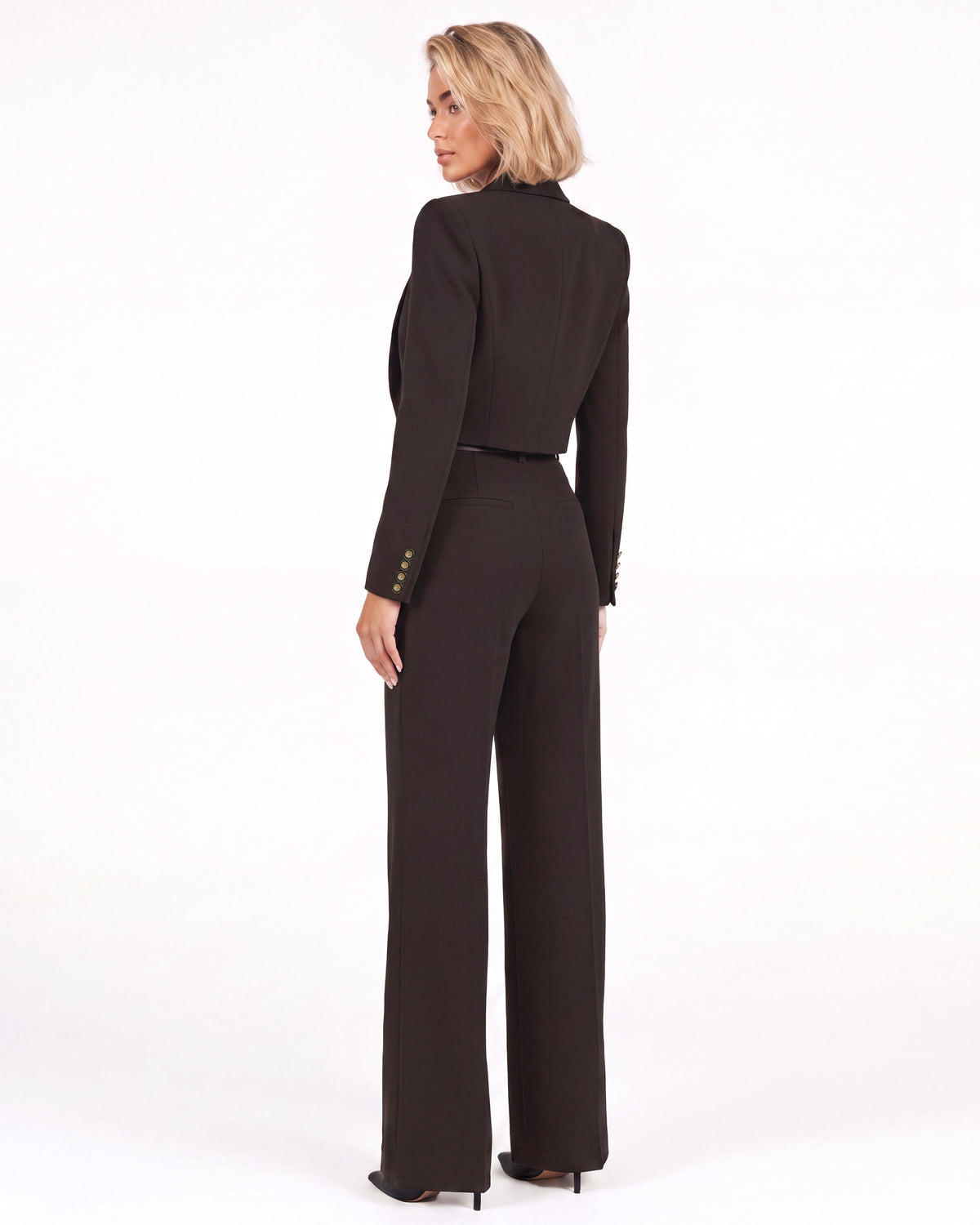 Monaco Cropped Blazer Espresso Brown