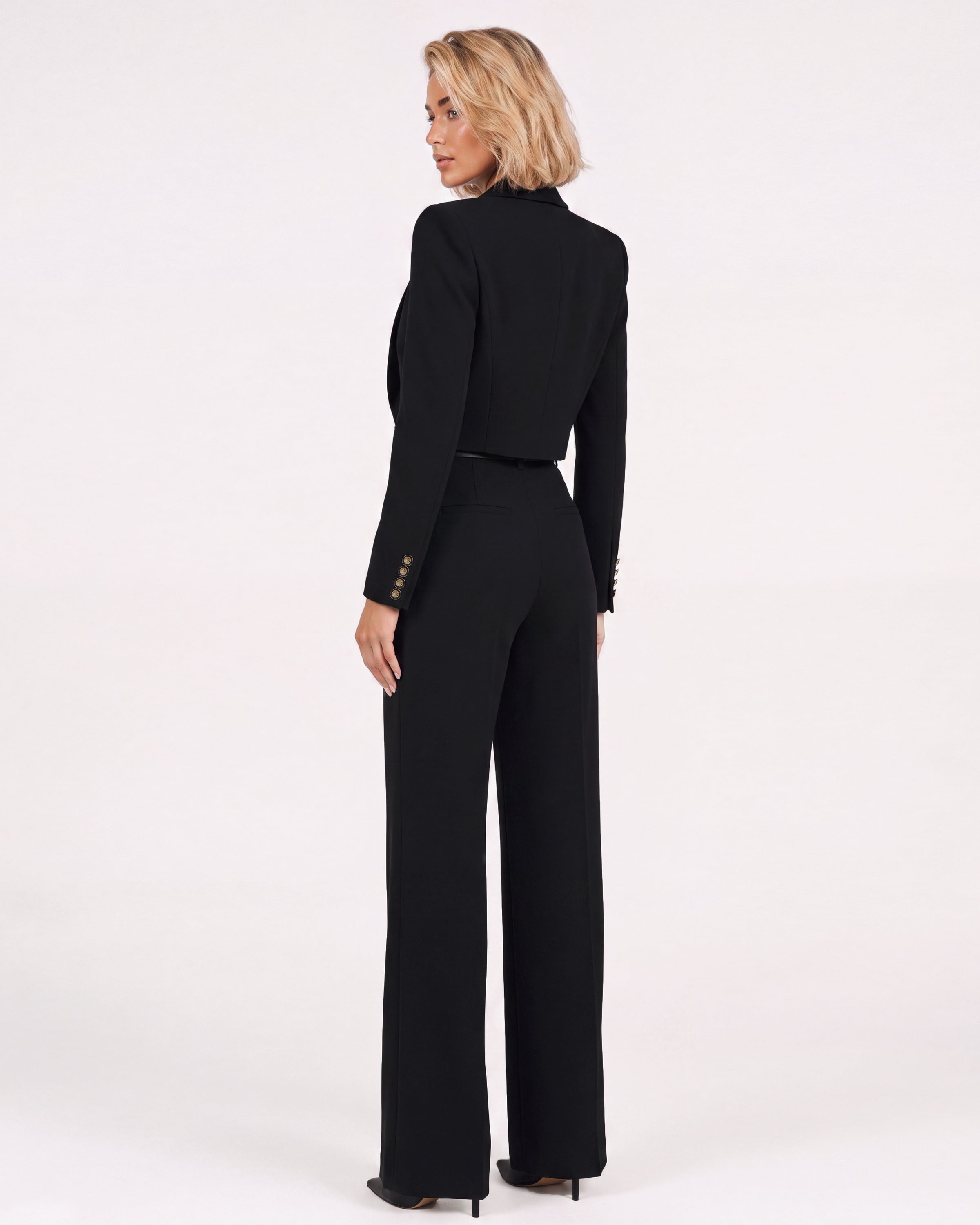 Monaco Black Suit Trousers