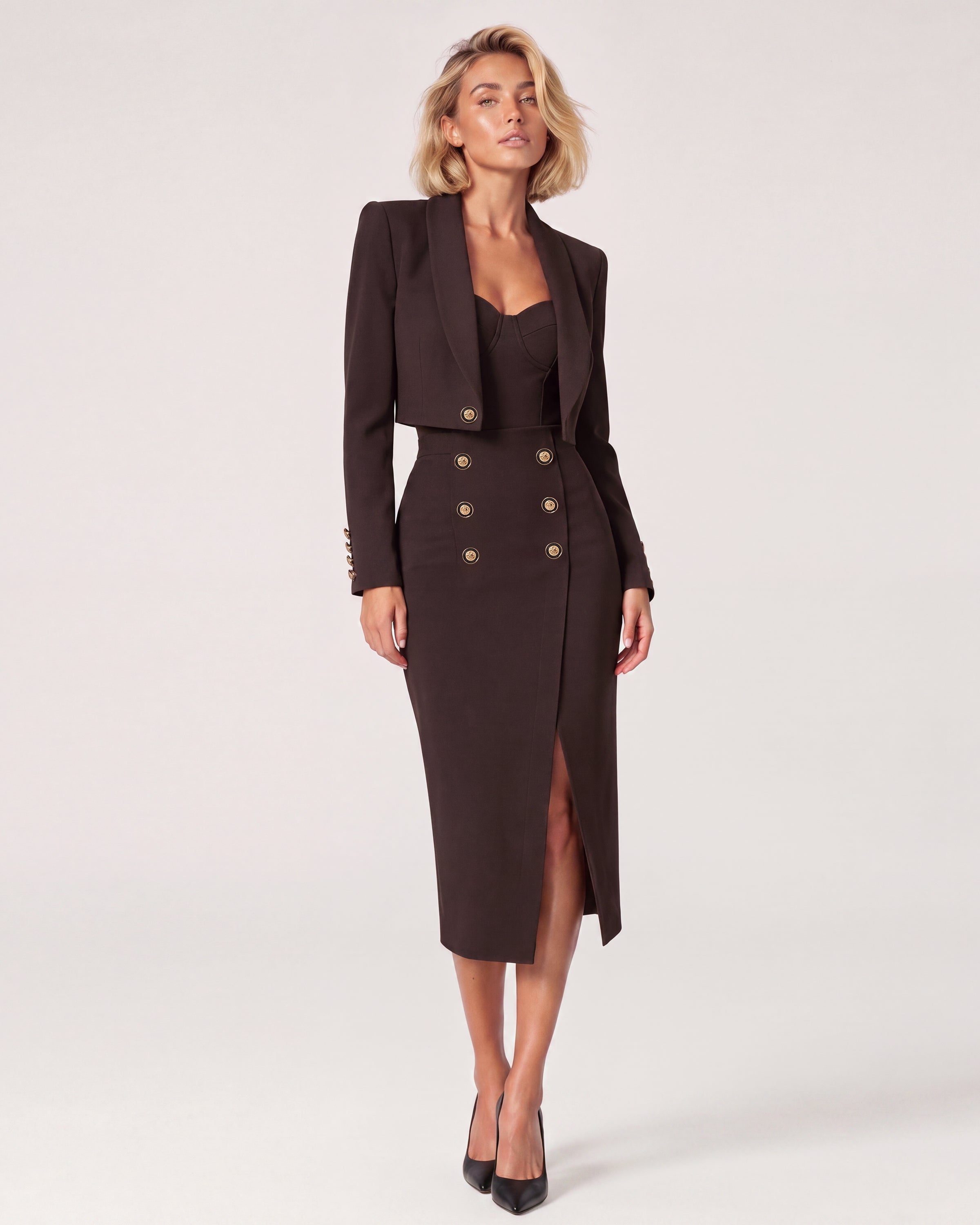 Monaco Pencil Skirt Brown