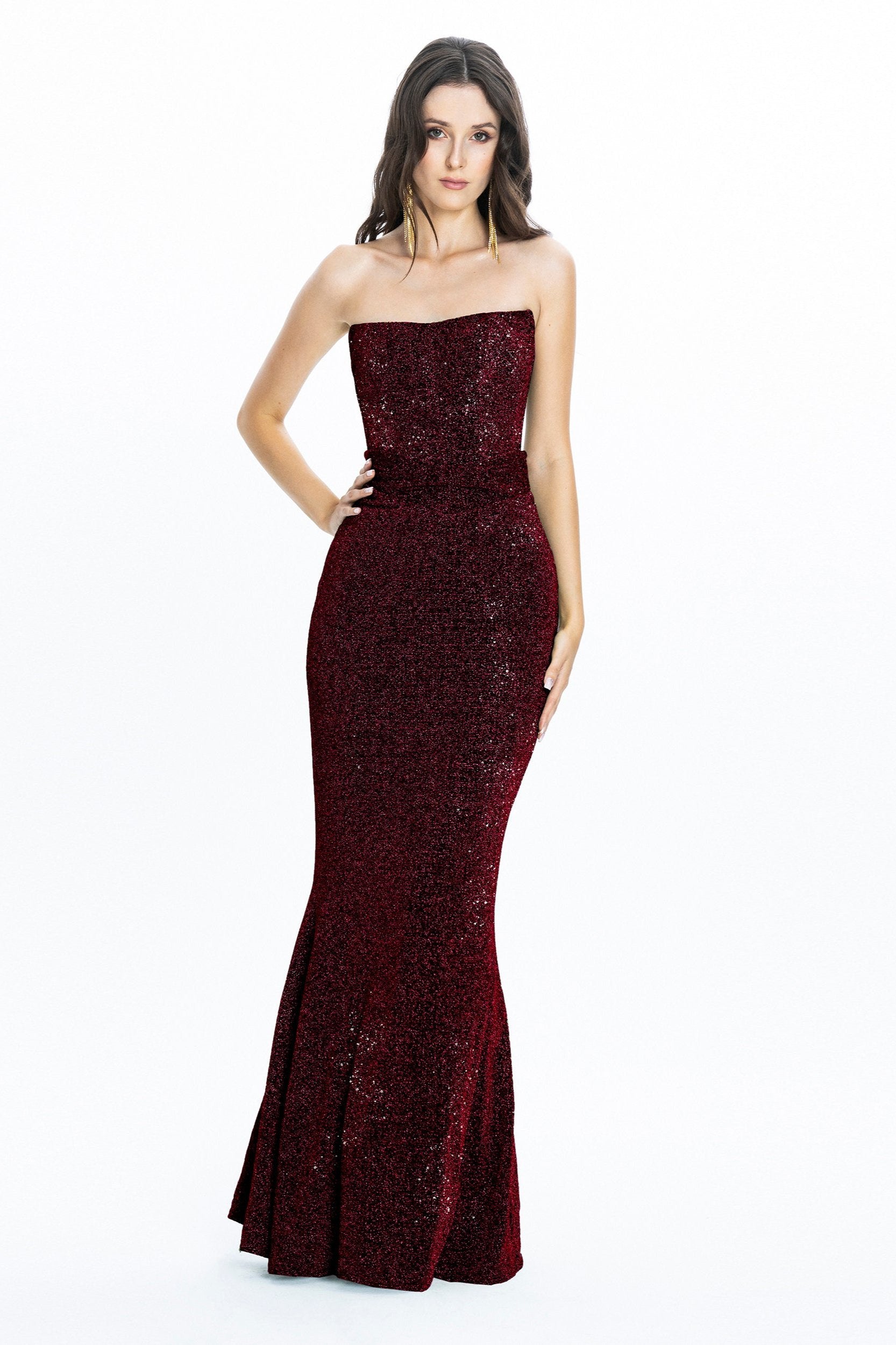 Moon Corset Evening Gown Burgundy  Angelika Jozefczyk 