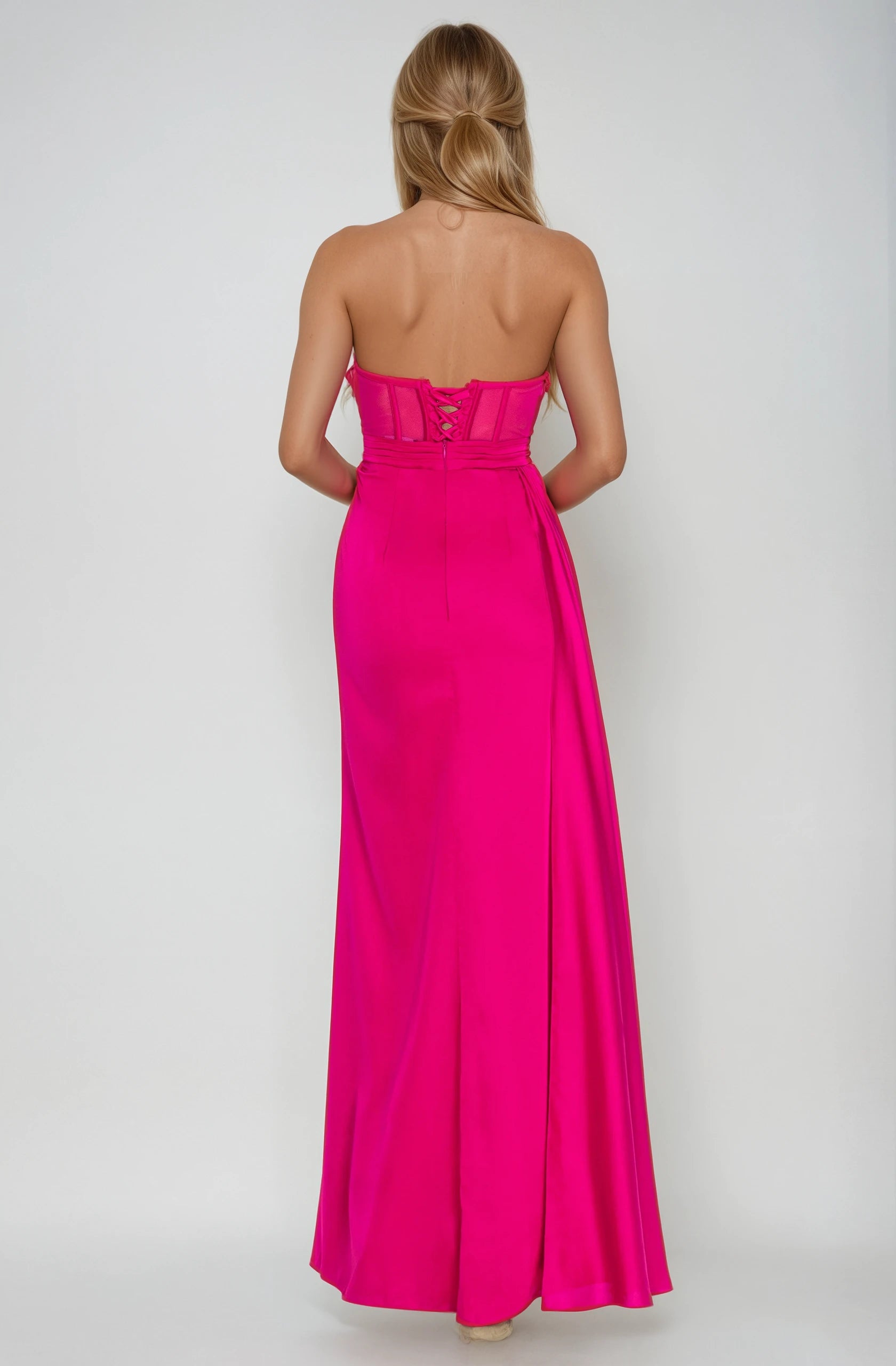 Napoli Corset Evening Gown Fuchsia