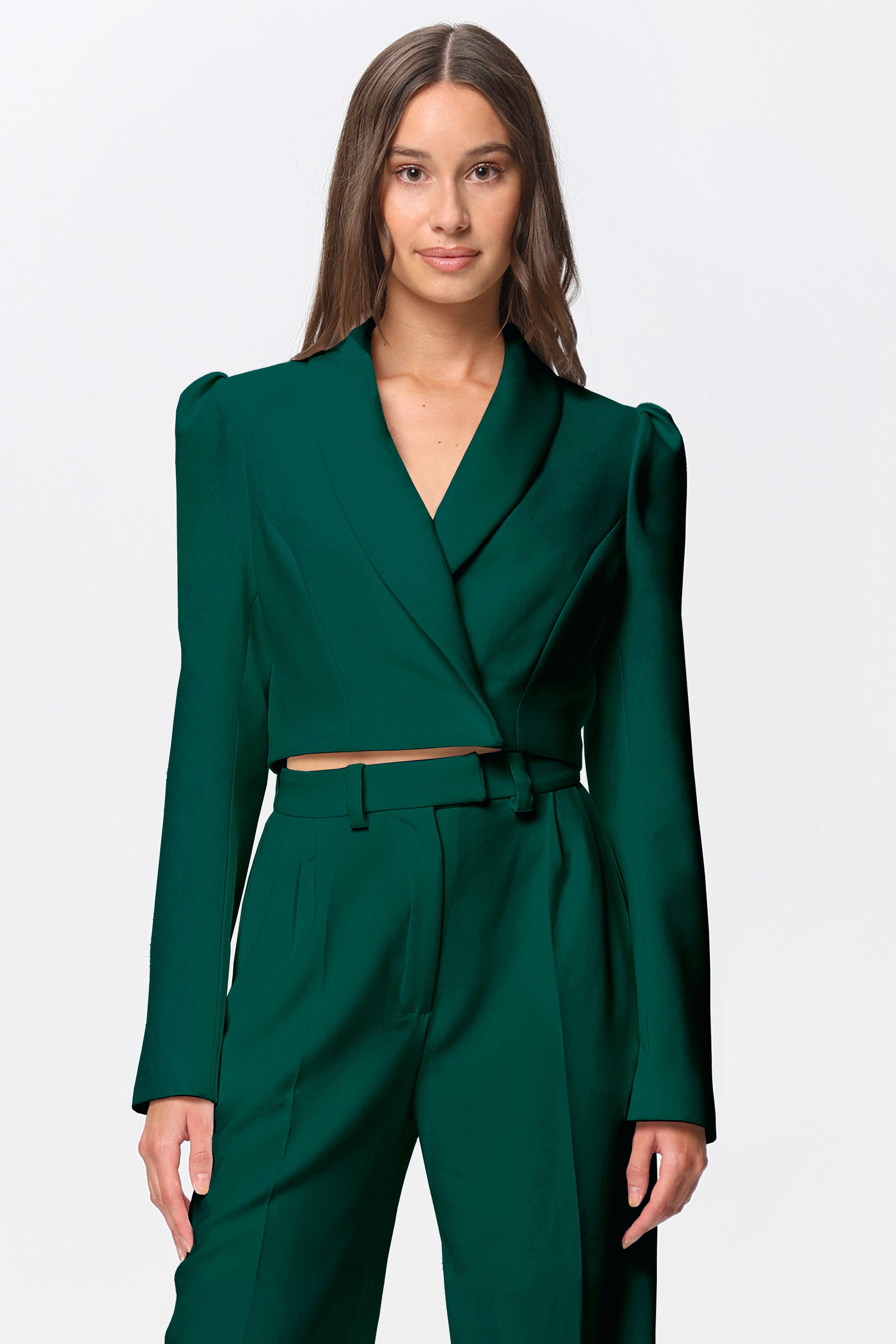 Sanremo Cropped Blazer Emerald Angelika Jozefczyk