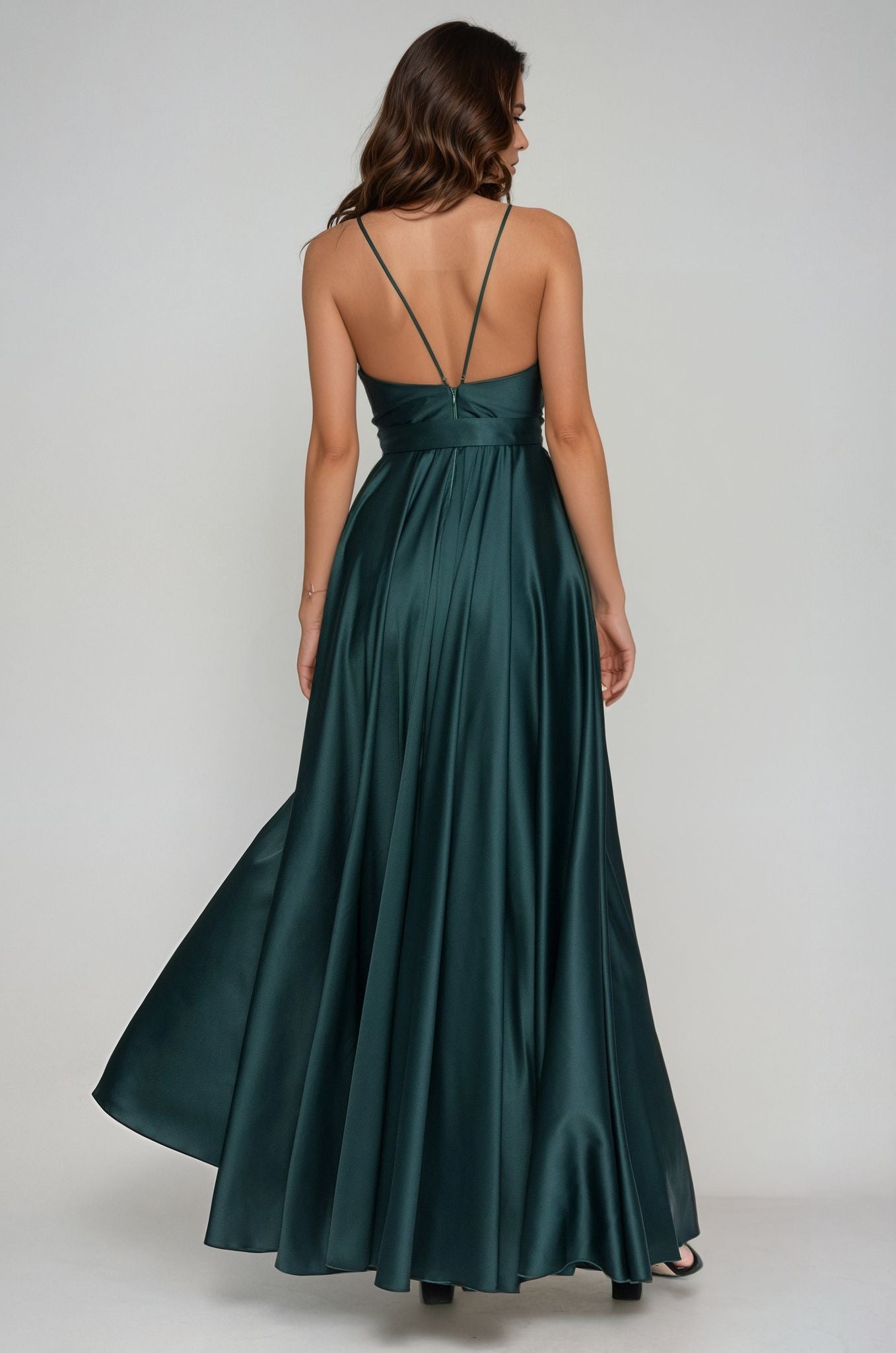 Satin Long Dress Angelika Jozefczyk Emerald 2