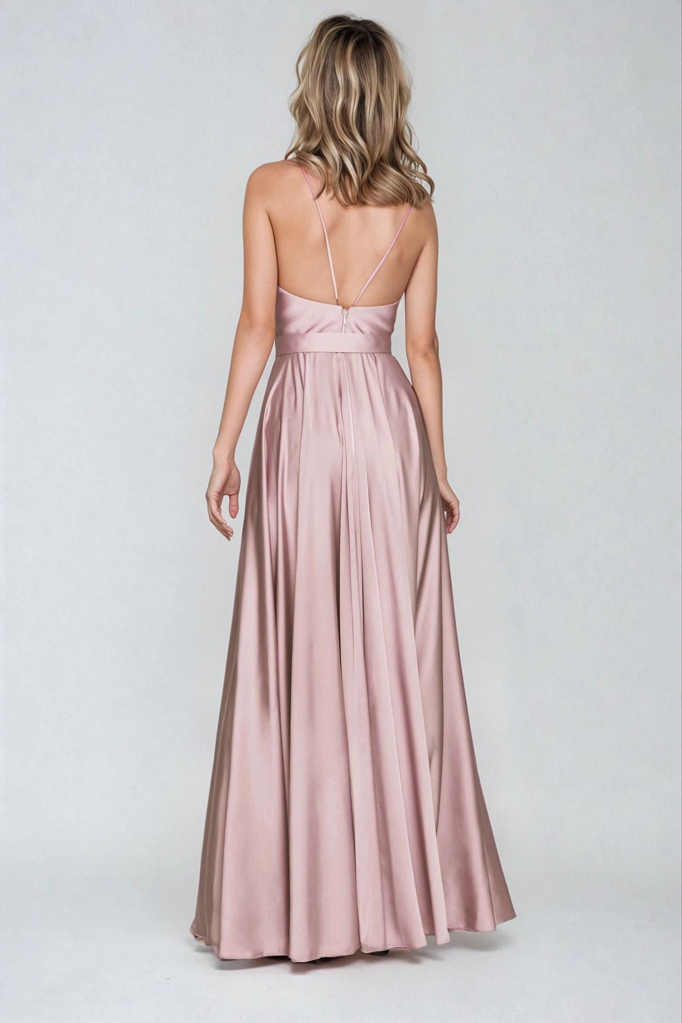 Satin Long Dress Lilla Angelika Jozefczyk back