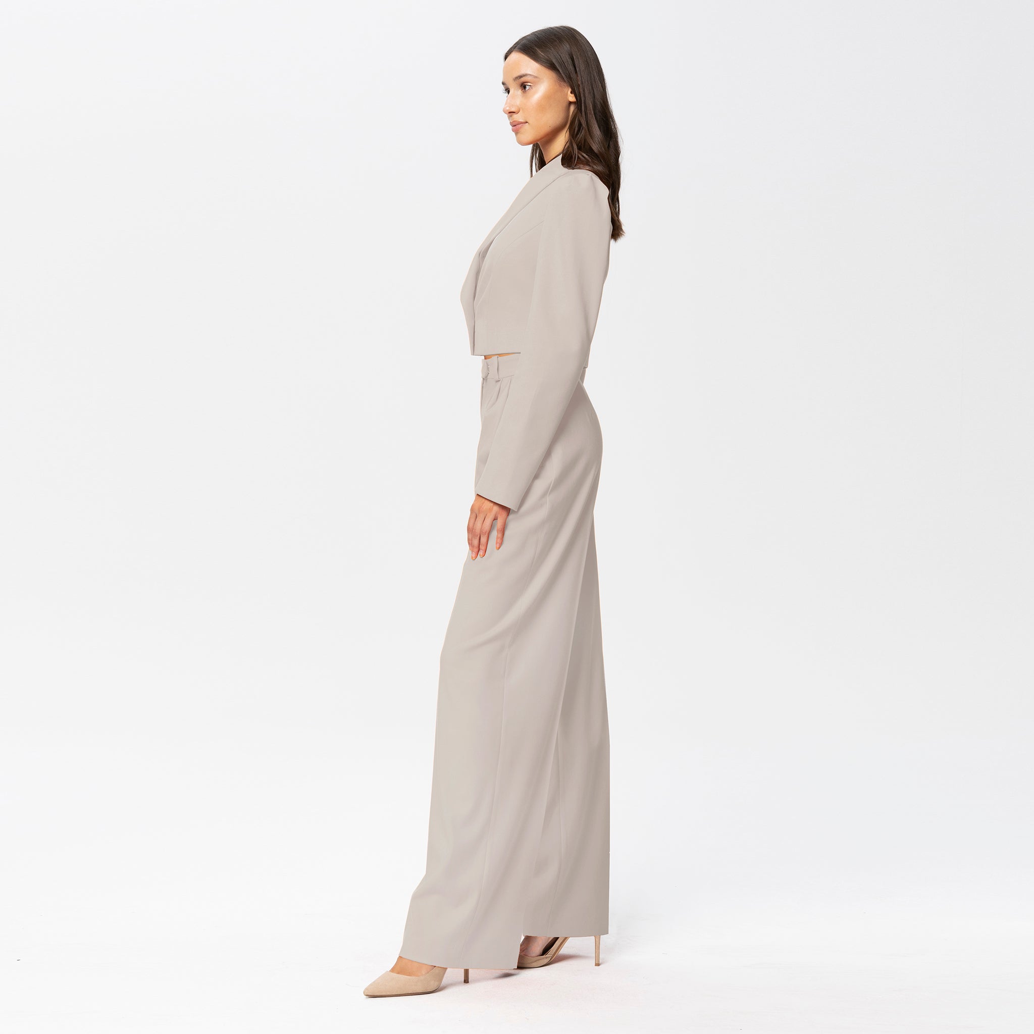 Wide High Waist Pants AngelikaJozefczyk Stone beige