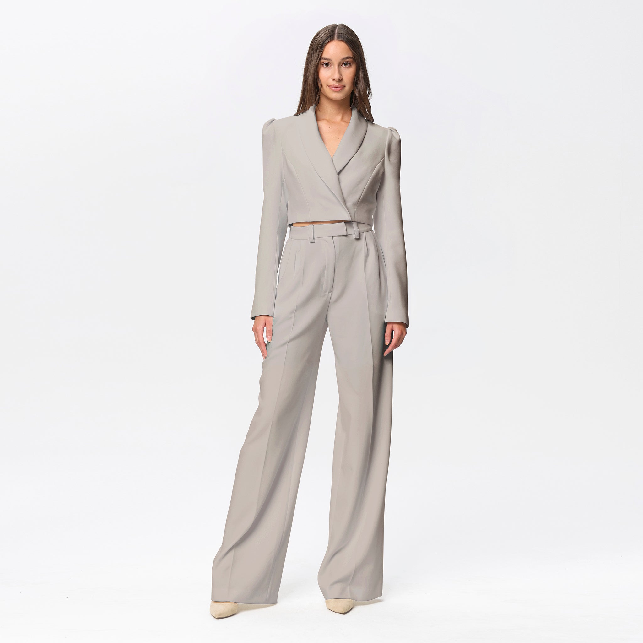 Wide High Waist Pants AngelikaJozefczyk Stone beige