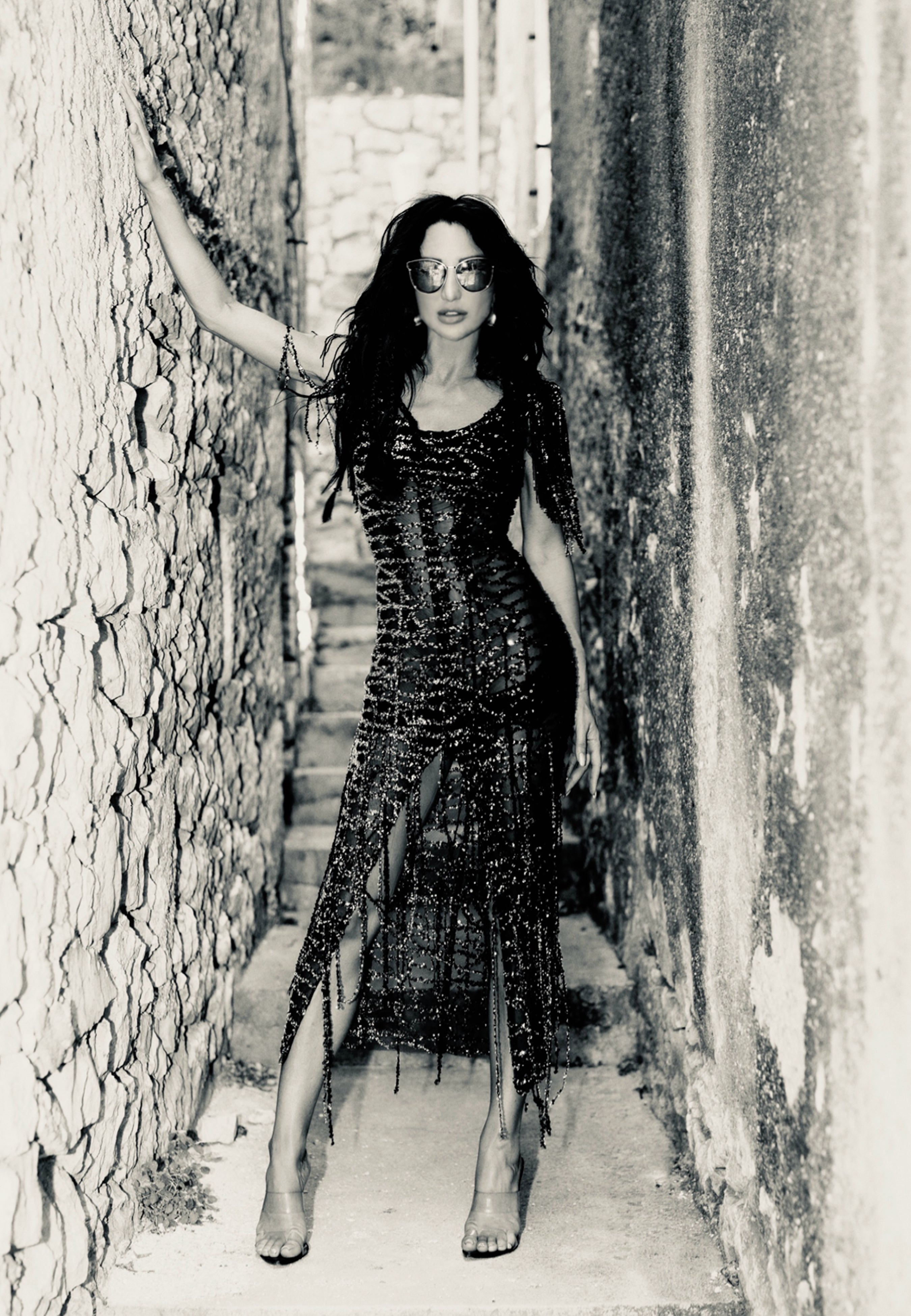 PREORDER Black & Silver Fringes Dress