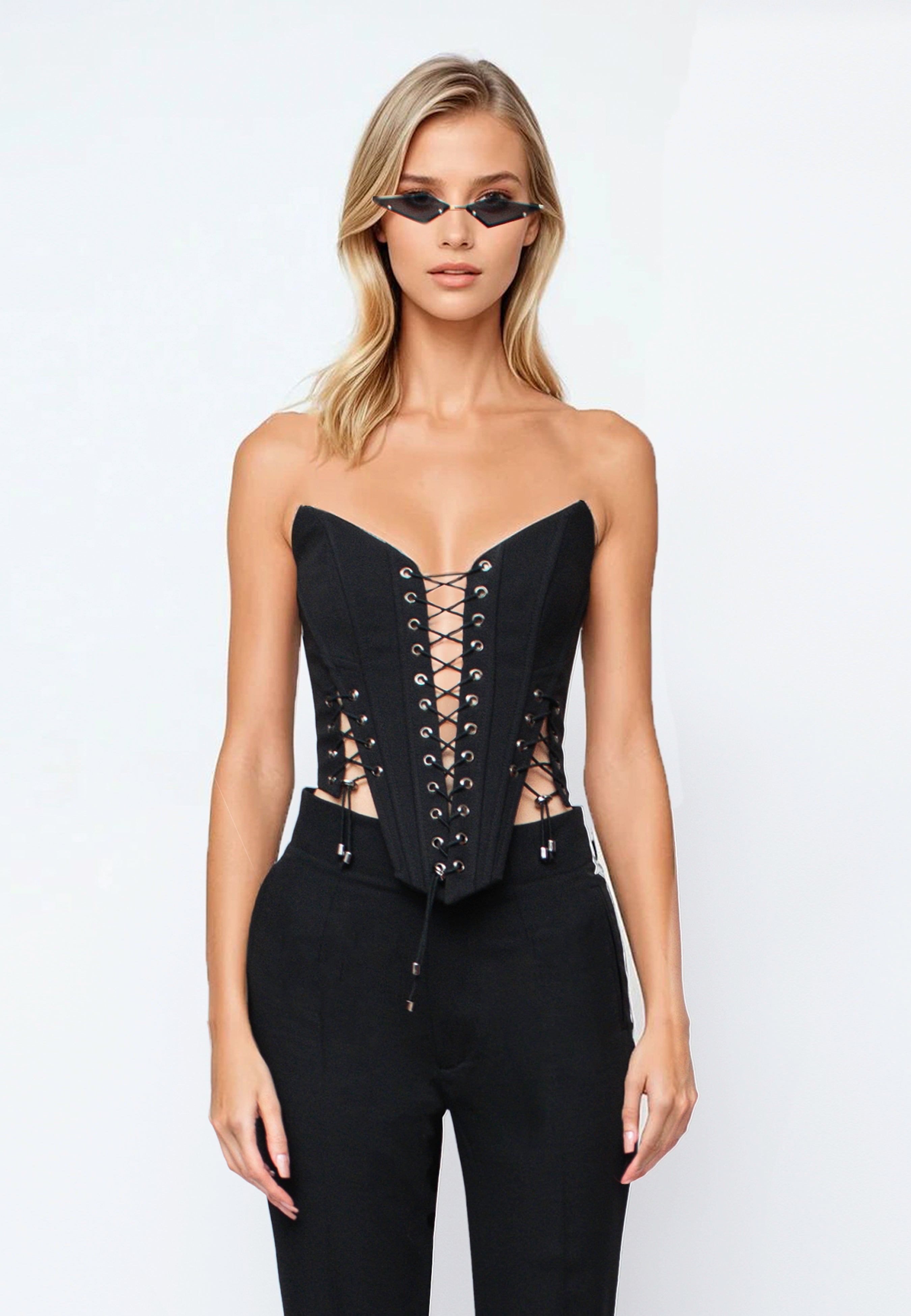 Wool Bustier with Elastic Adjustment