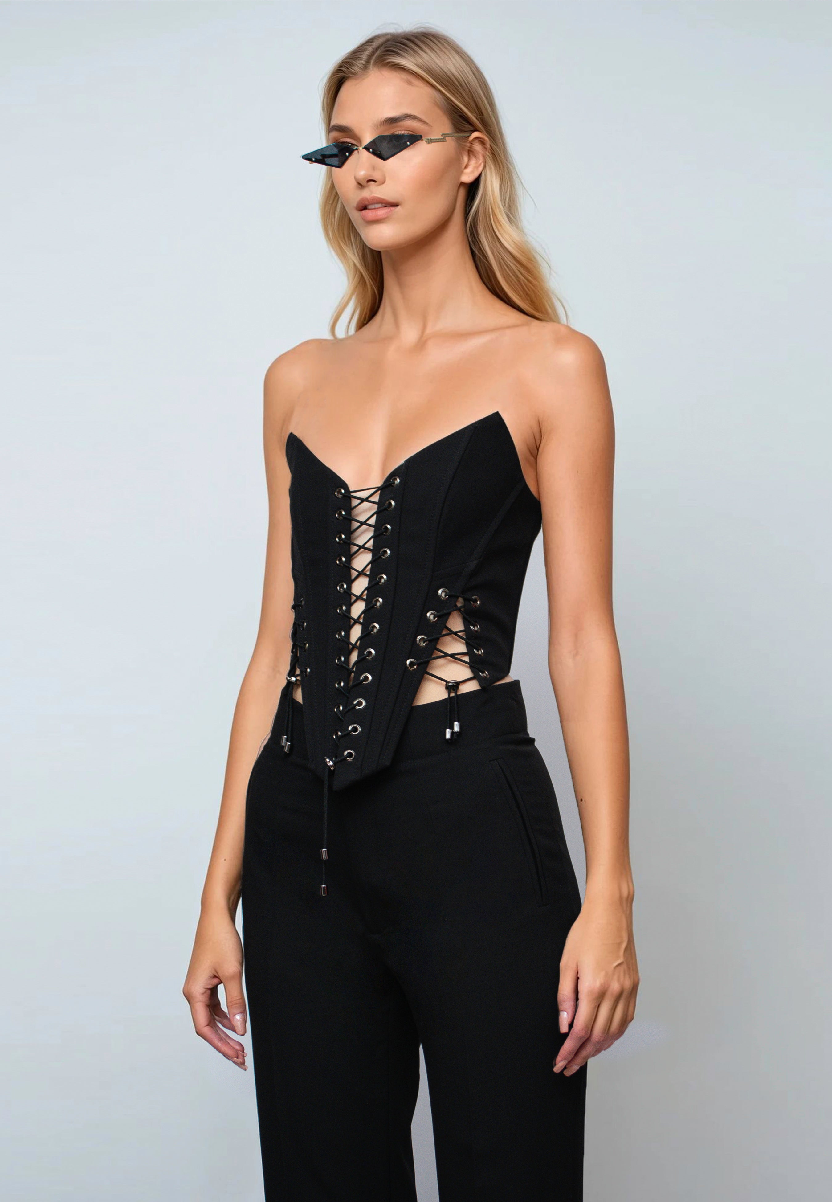Wool Bustier with Elastic Adjustment