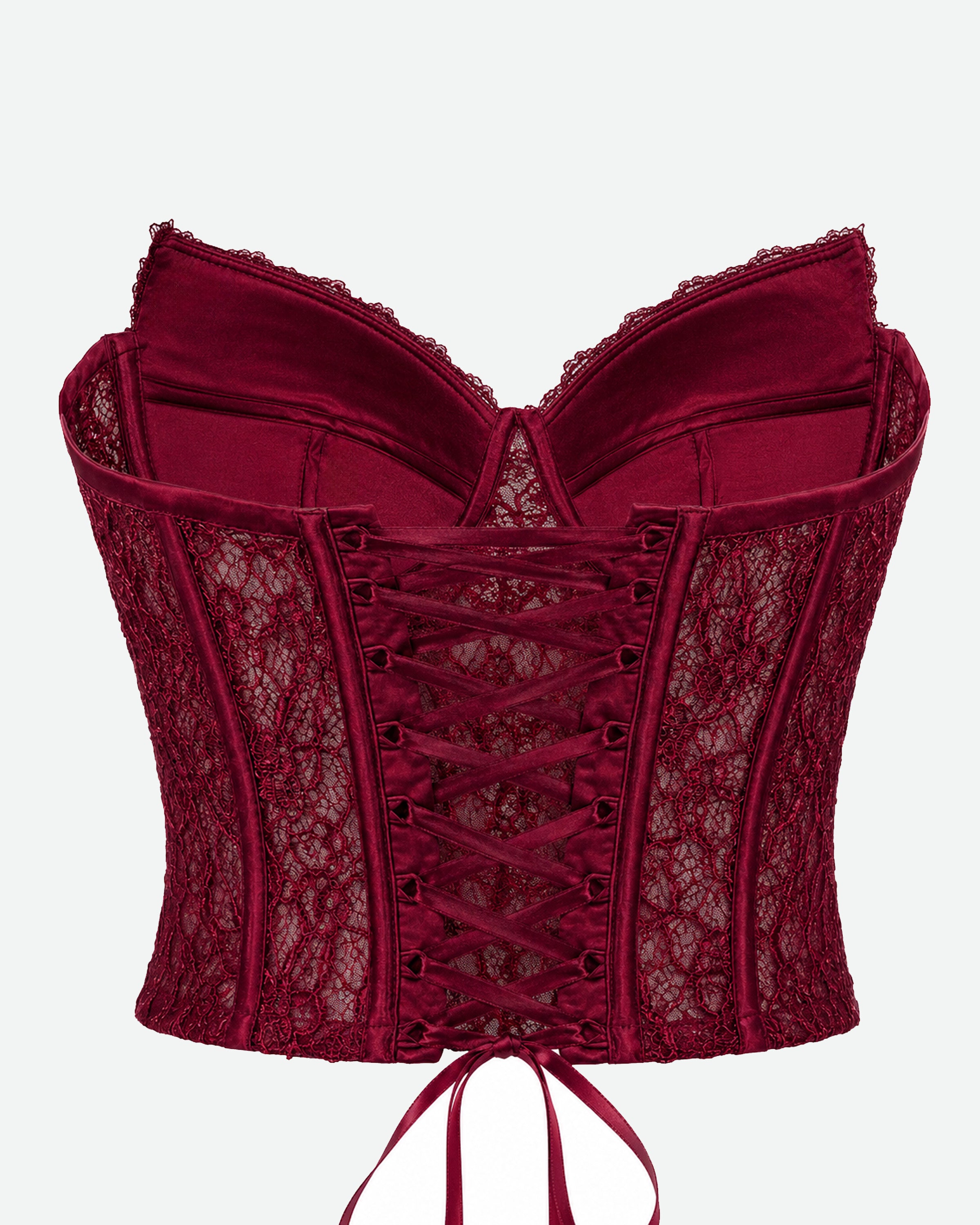 Catrice Lace Corset Top Burgundy