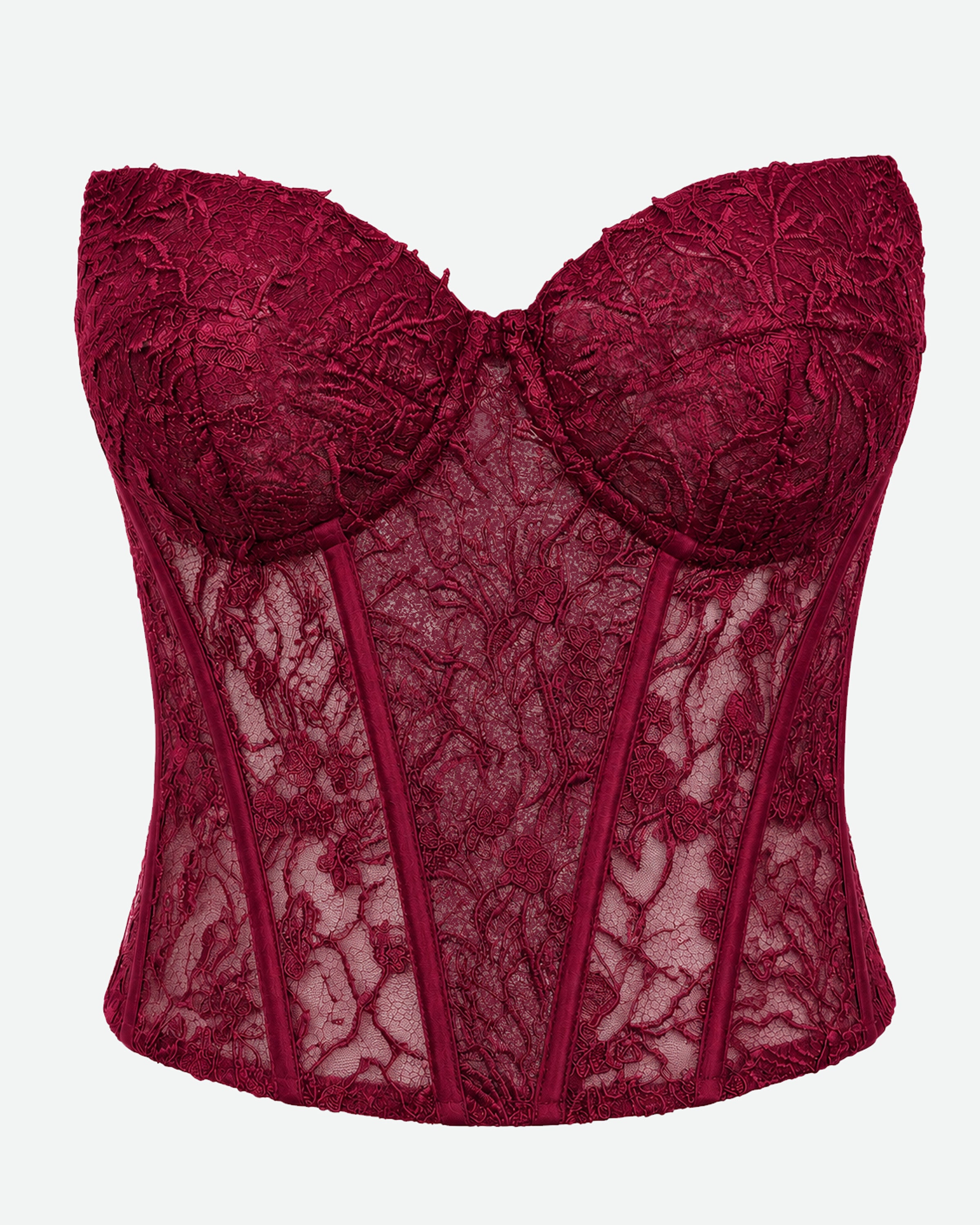 Catrice Lace Corset Top Burgundy