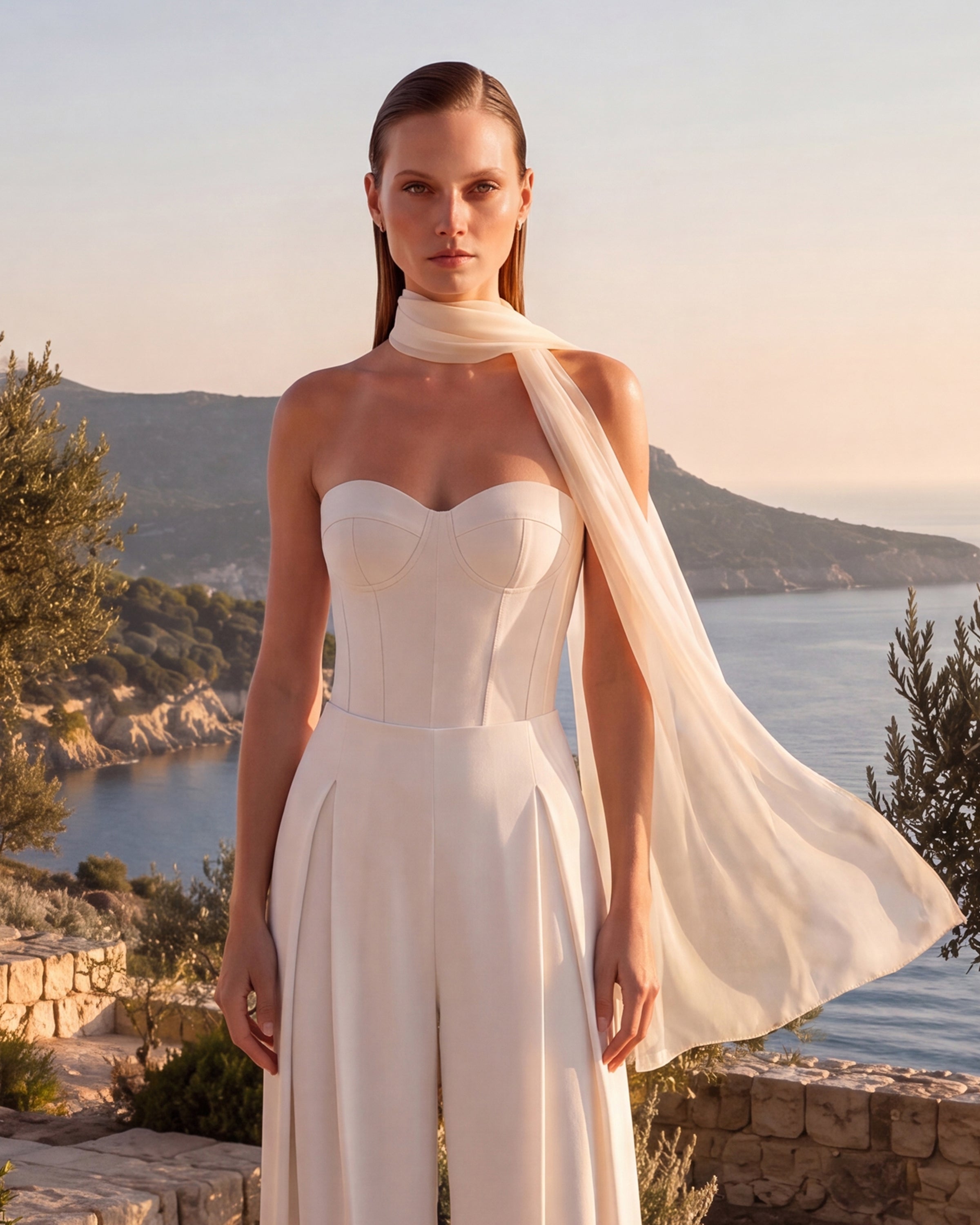 Chiffon Sash Ecru