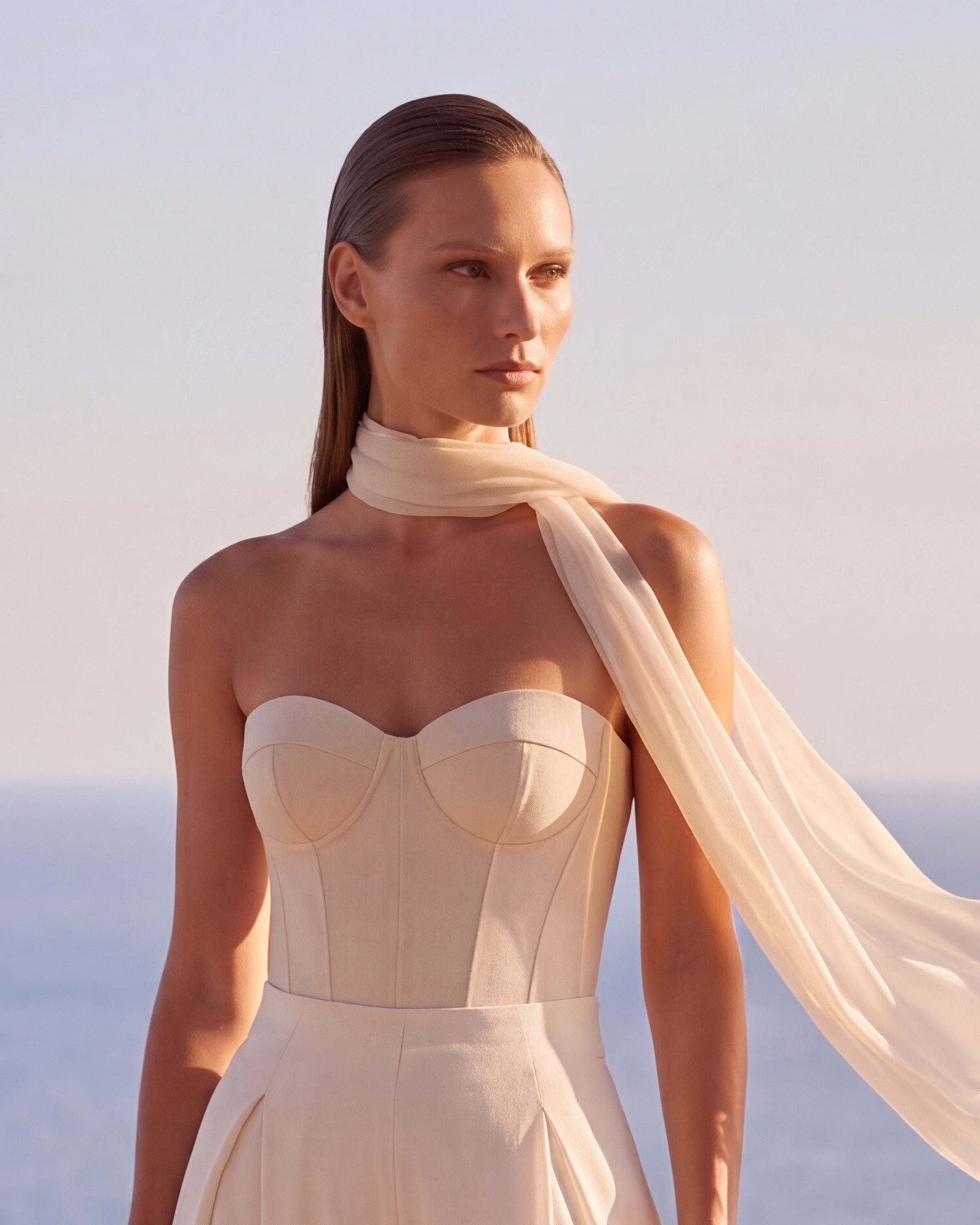 Chiffon Sash Ecru