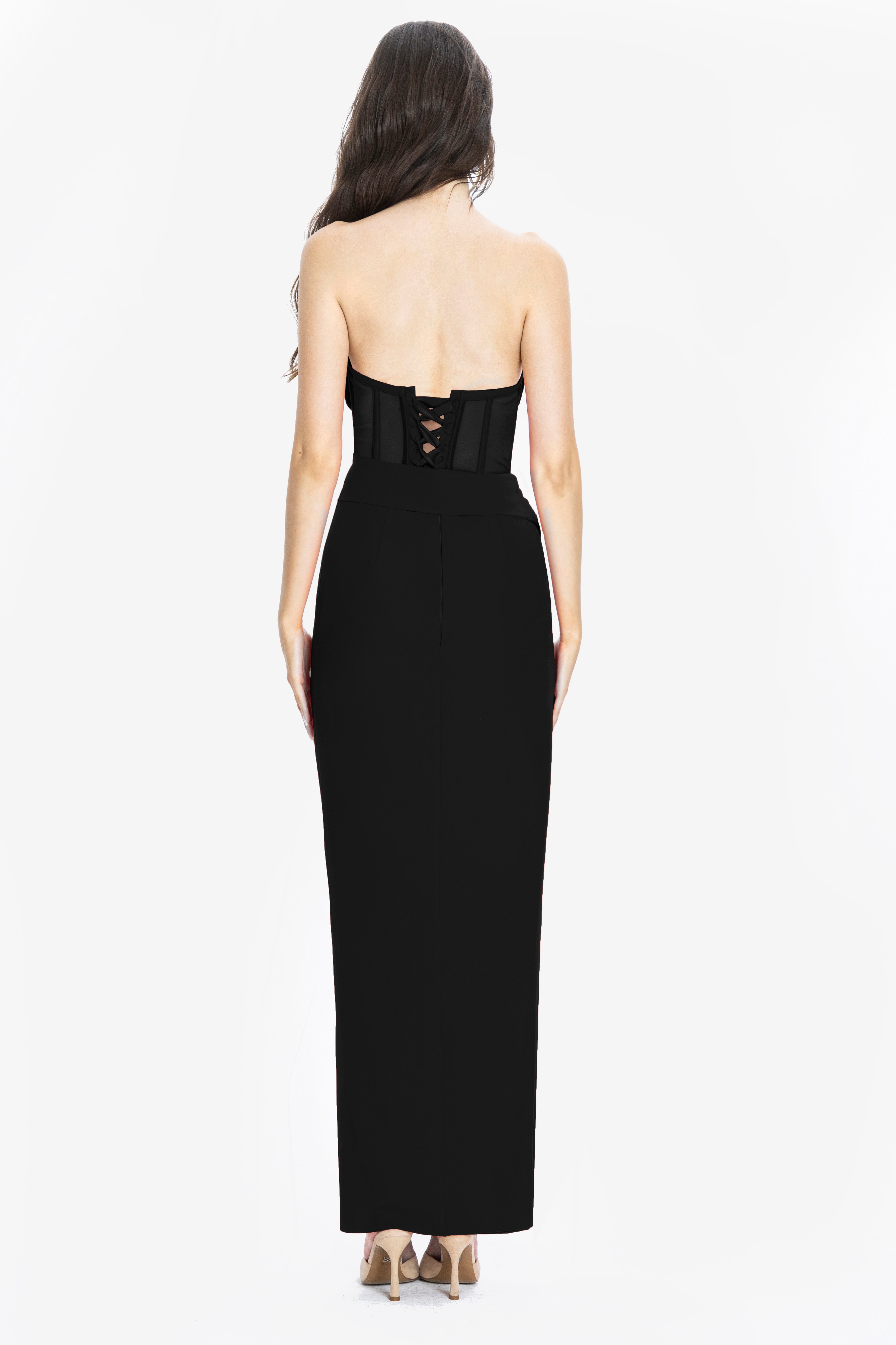 Palermo Corset Evening Gown Black